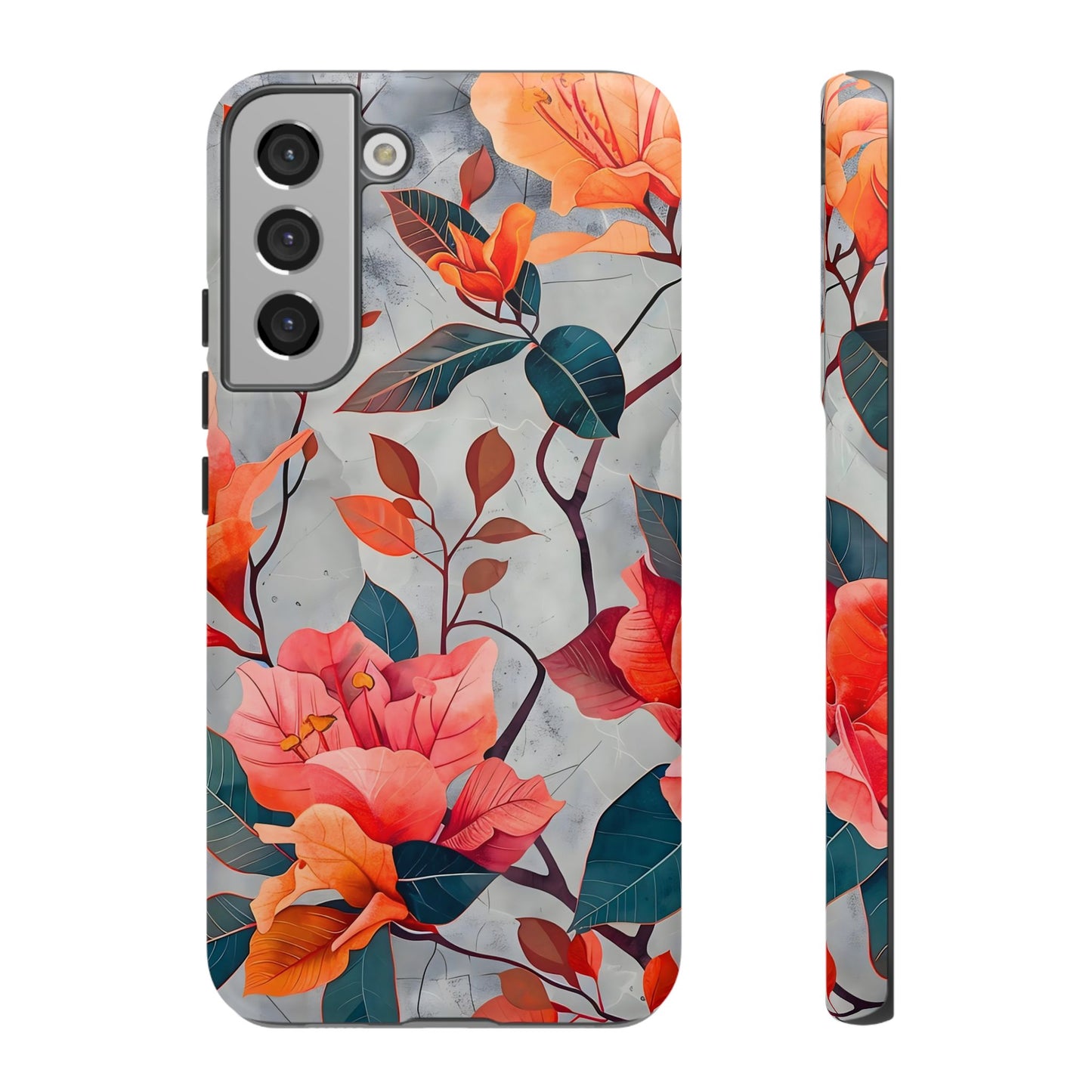 Floral Phone Case, Tough Cases, Flower Power, Gift for Her, Decorative Phone Cover, Trendy Accessories, Everyday Style
