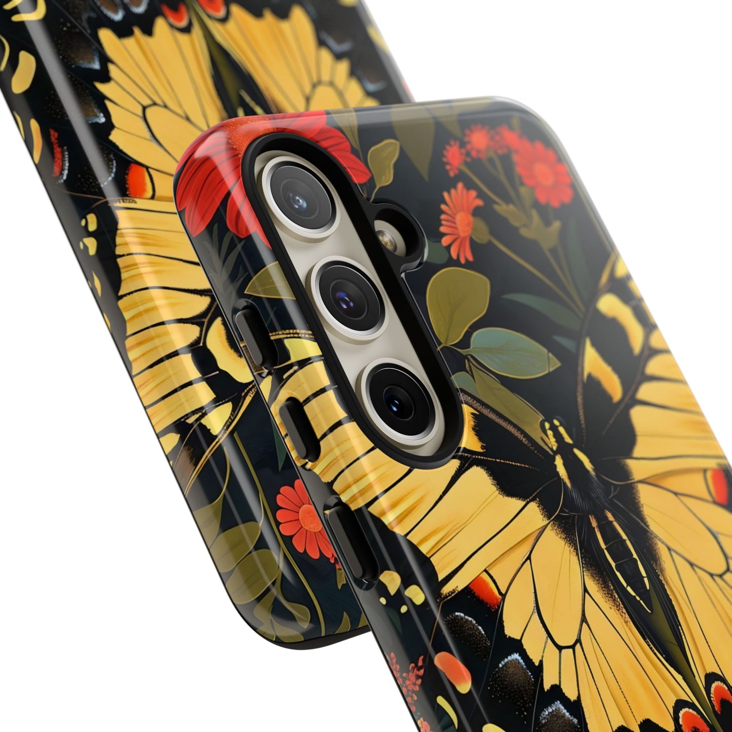 Butterfly Floral Phone Case, Tough Cases with Vibrant Design, Protective Cover for Nature Lovers, Gift for Her