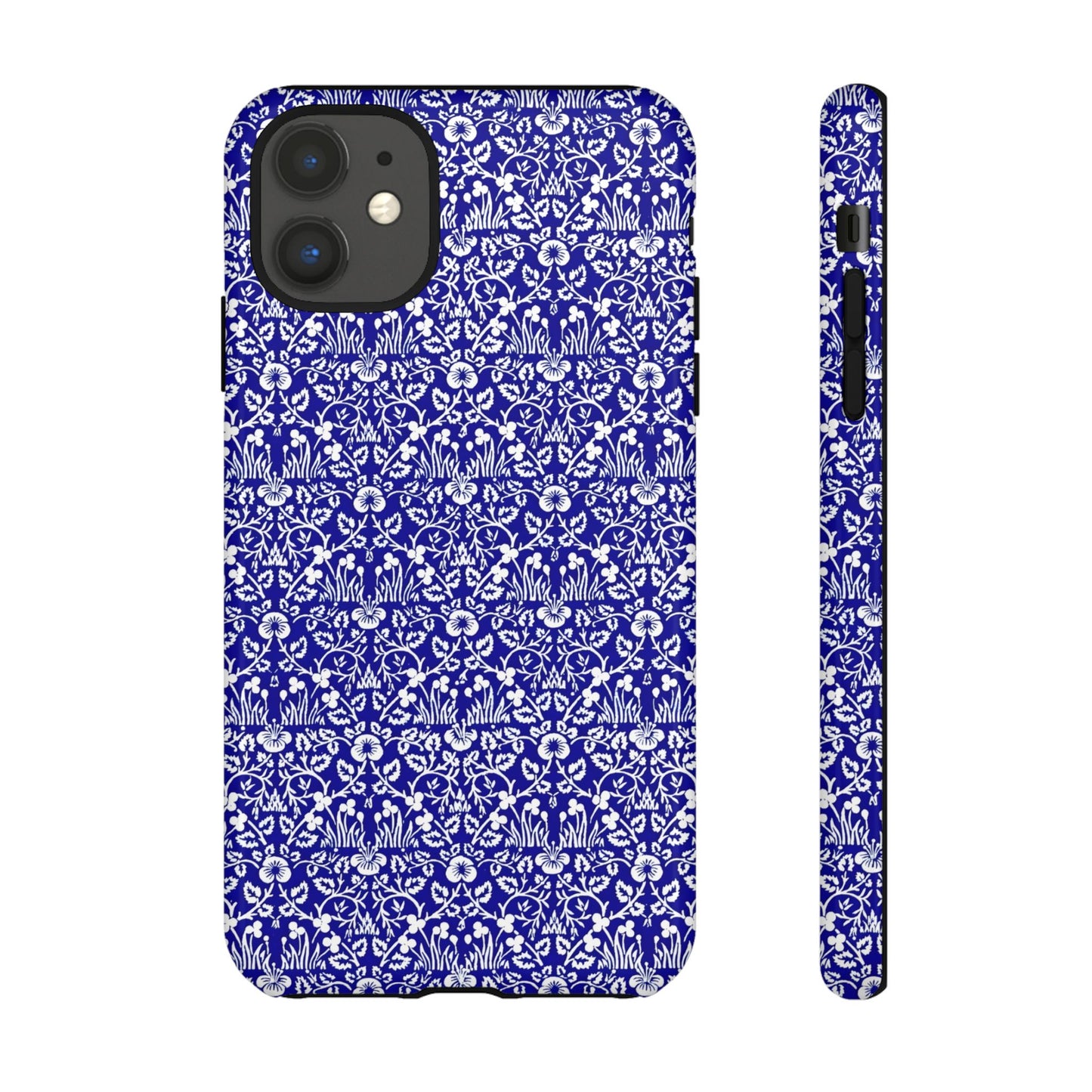 Elegant Floral Phone Case - Tough Cases, Blue Floral Design, Stylish Phone Accessory, Unique Gift, Modern Tech Protection