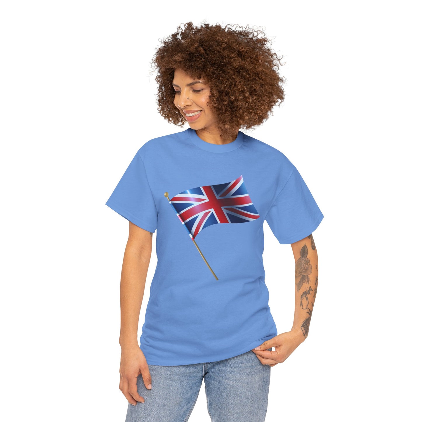 Unisex Heavy Cotton Tee - Classic UK Flag Design - Union Jack Symbol