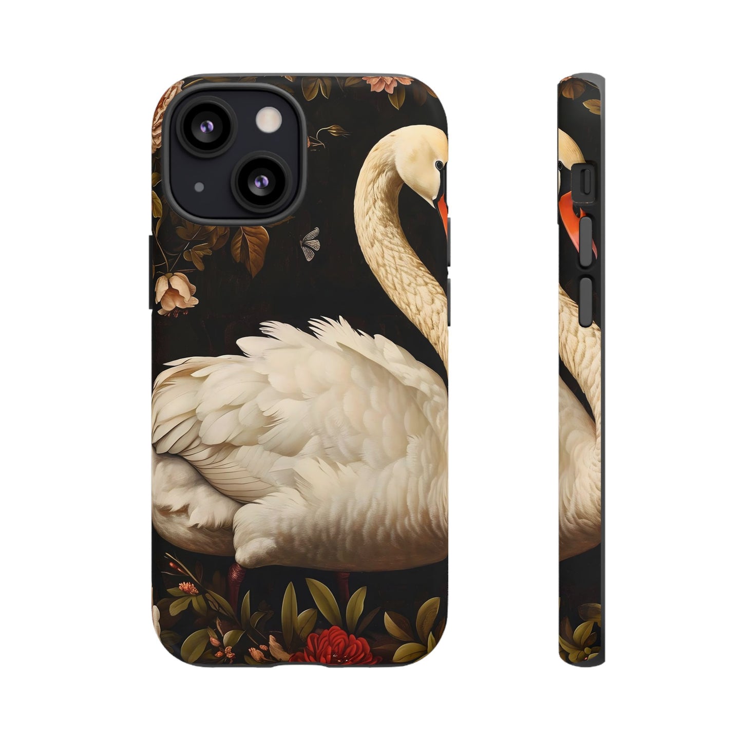 Elegant Swan Phone Case, Floral iPhone Cover, Tough Phone Case, Gift for Her, Nature Lover, Mother's Day, Birthday