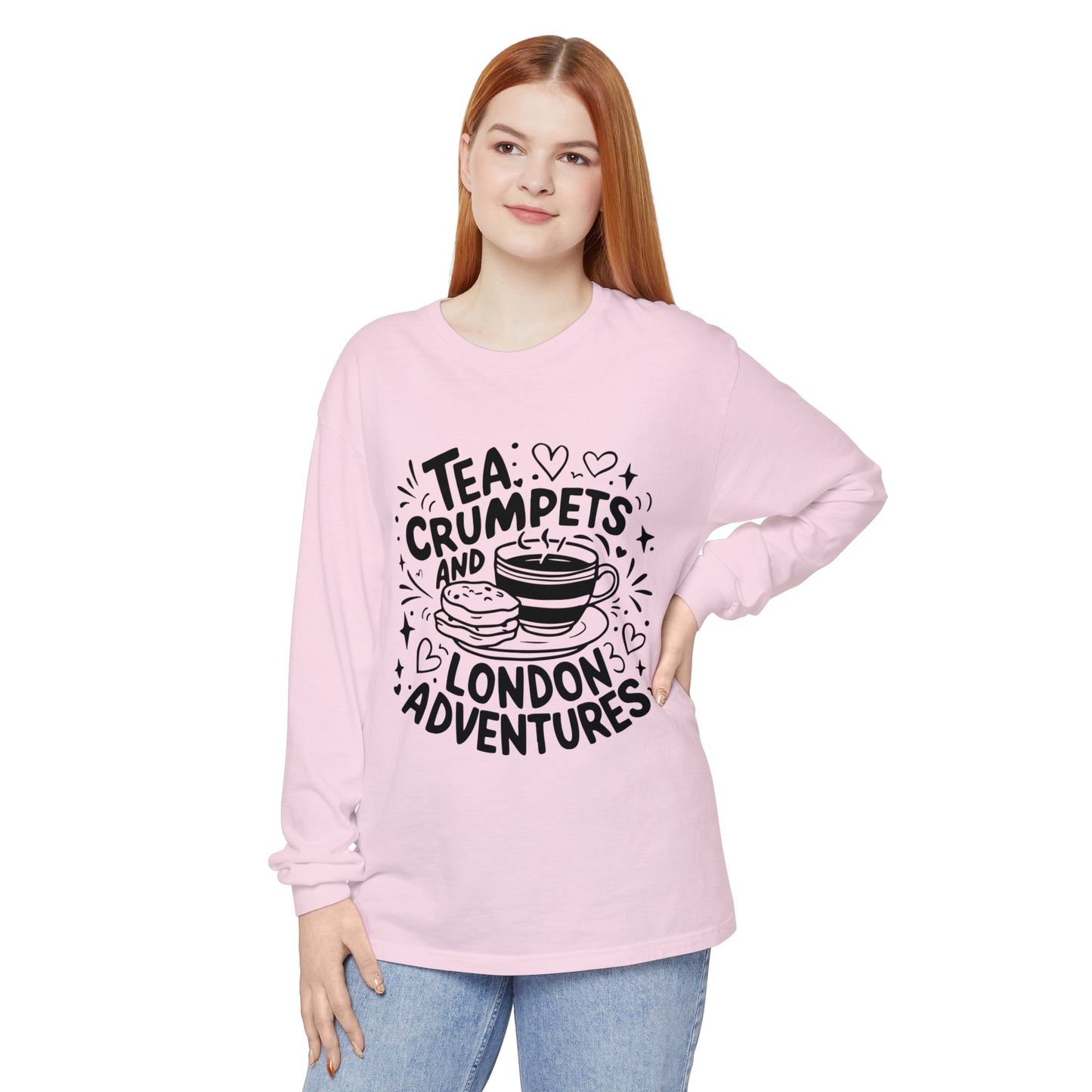 Unisex Garment-dyed Long Sleeve T-Shirt - London's Amazing Adventures