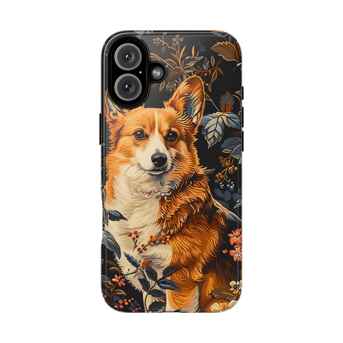 Corgi Floral Phone Case - Tough Cases for Dog Lovers, Cute Pet Accessories, Gift for Dog Owners, Floral Design, Personalized Tech Cover