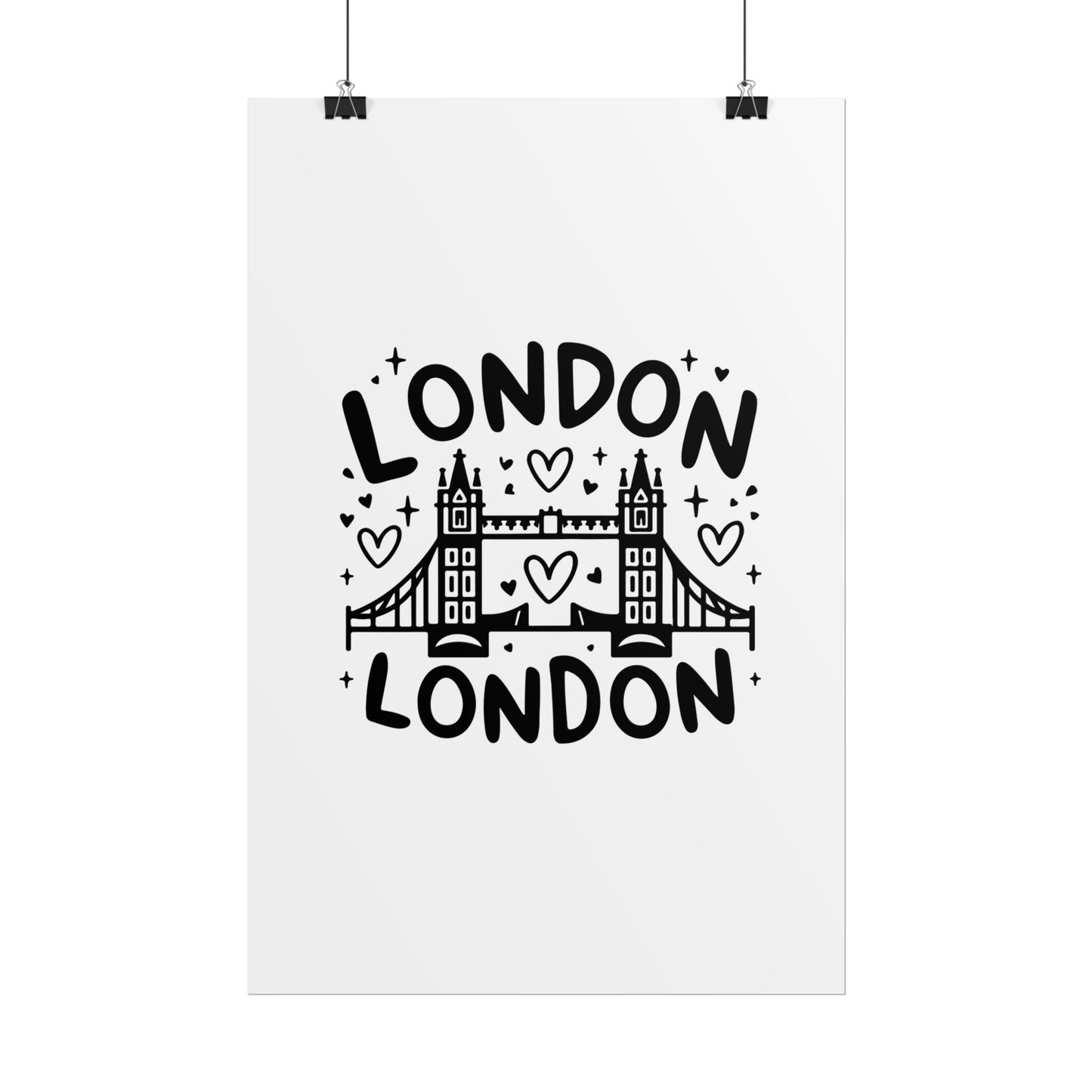 Charming London Rolled Poster for Home Decor, Wall Art, Travel Gift, Office Wall Decor, London Themed Decoration