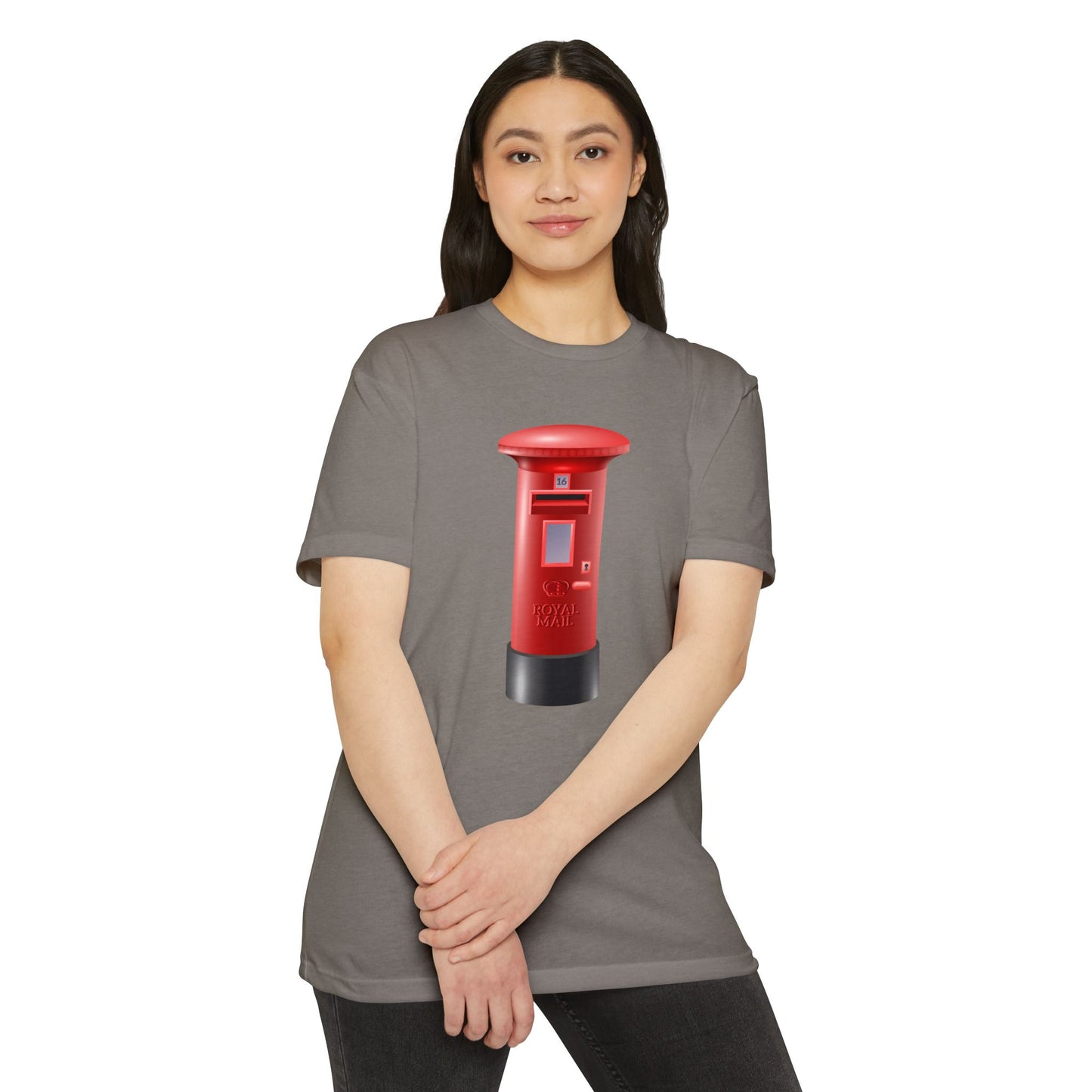 Unisex CVC Jersey T-shirt - Classic UK Royal Mailbox Design - British Postbox Icon