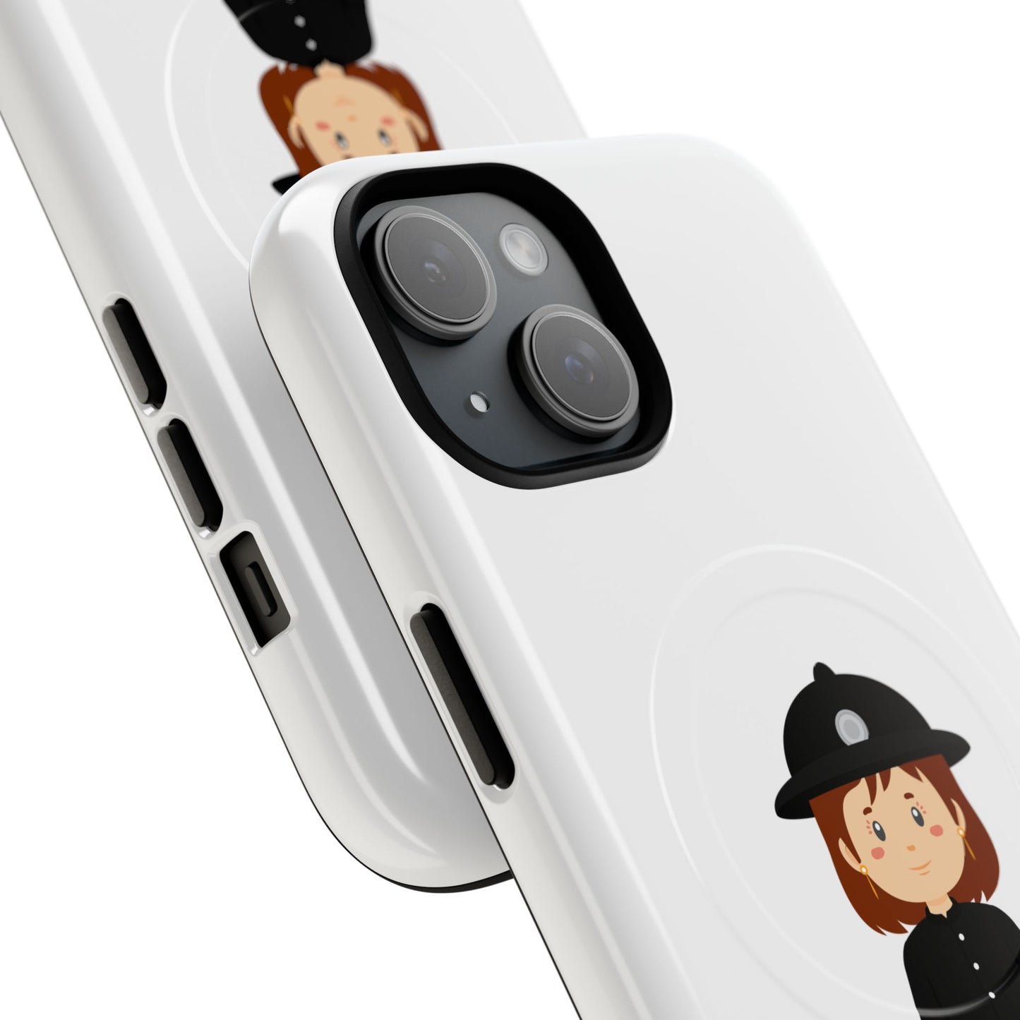 Cute Police Officer Phone Case, Tough Magnetic Case for Kids, Unique Gift for Law Enforcement Fans, Durable Mobile Cover