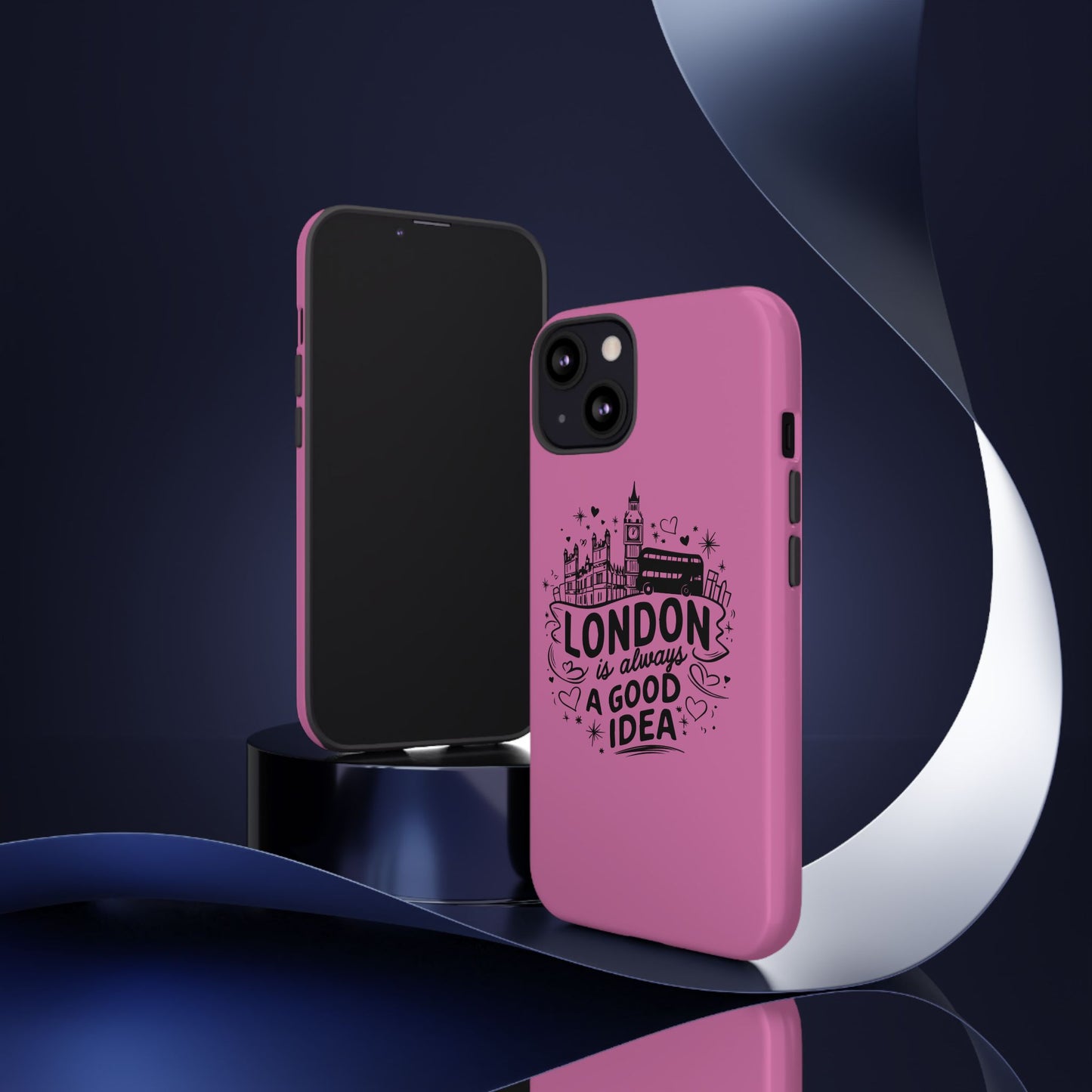 London is Always a Good Idea Phone Case, Cute iPhone Cover, London Travel Gift, Pink Protective Case, Unique Cell Phone Holder