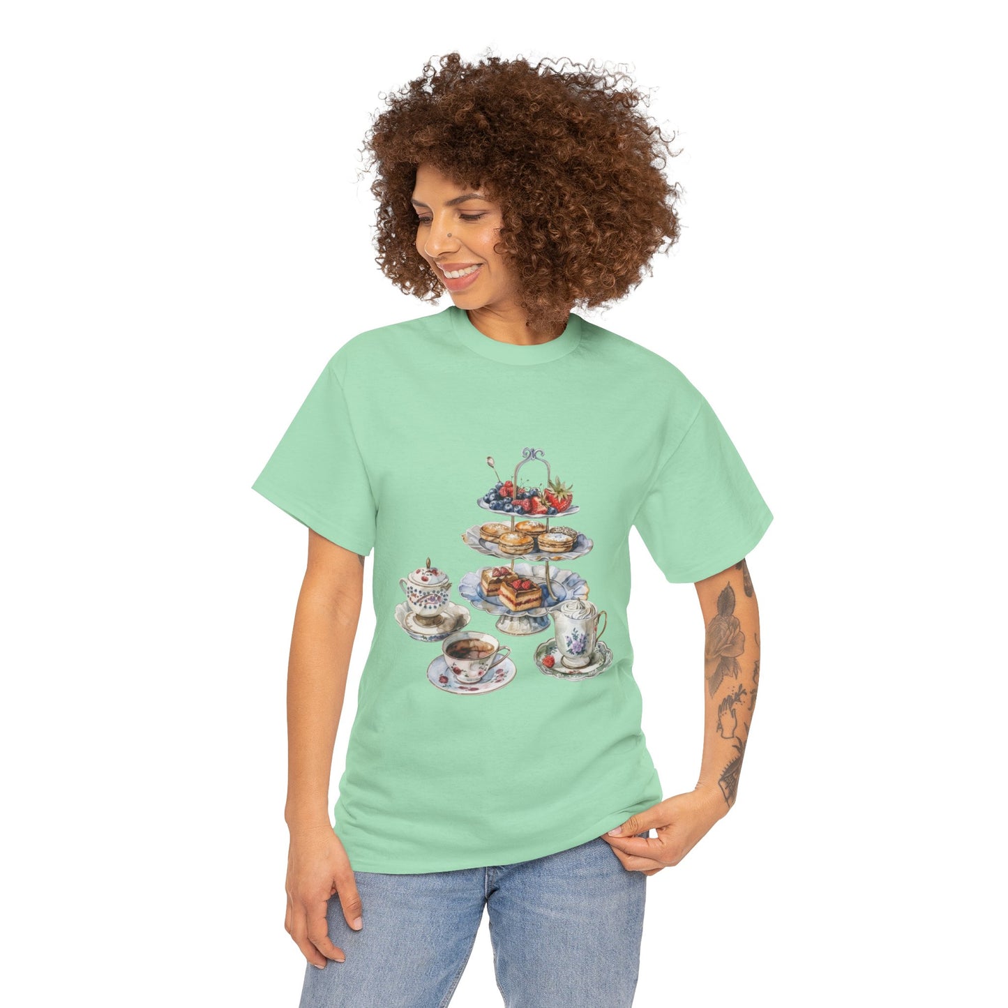 Unisex Heavy Cotton Tee - From Pies to Puddings - Classic British Dishes"