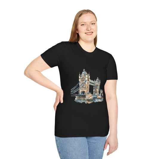 Unisex Softstyle T-Shirt - London Bridge - Iconic Landmark and Historical Beauty