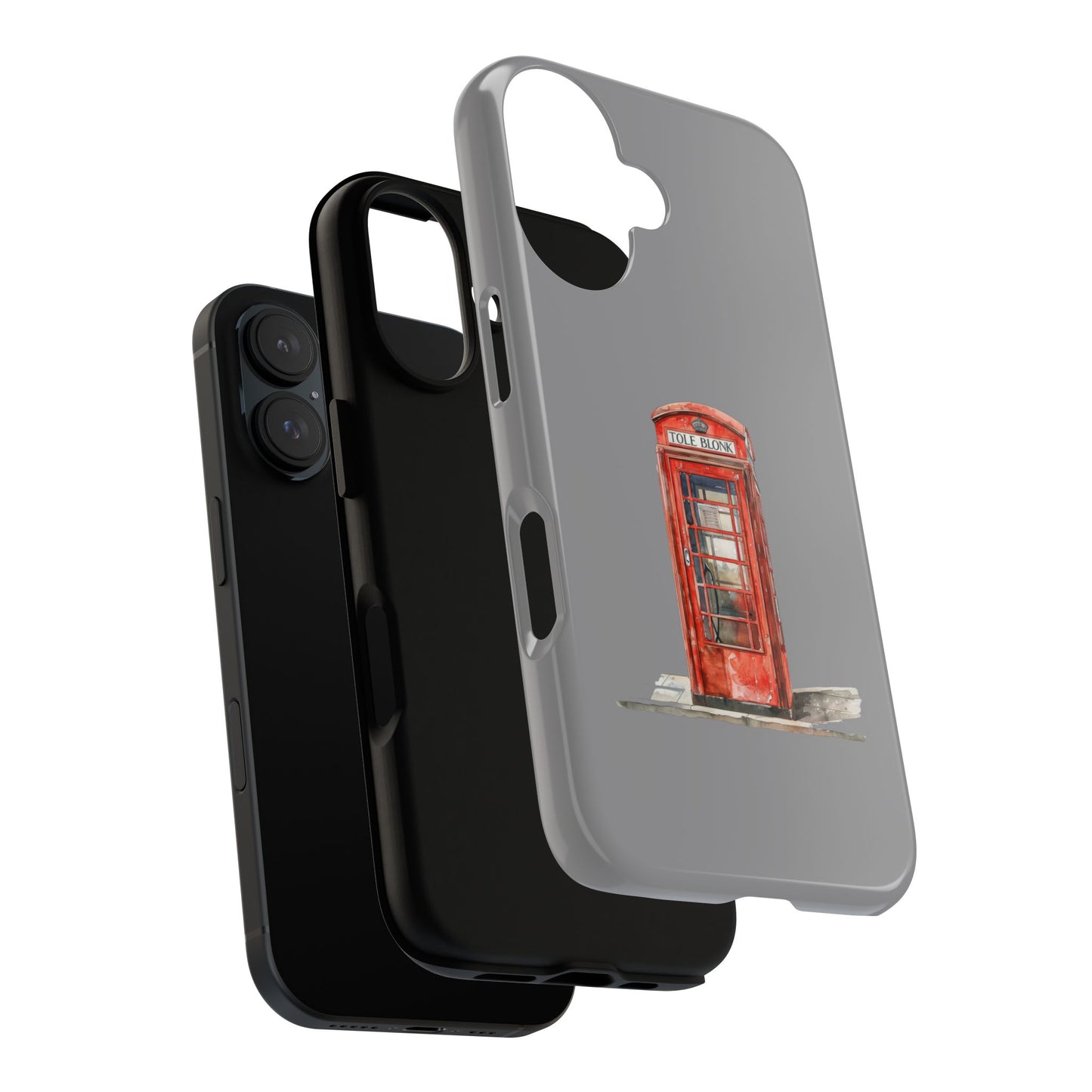 Red Phone Booth Phone Case, Vintage Style Case, Tough Cases for Gifts, Quirky Phone Accessories, Travel Lover's Gift