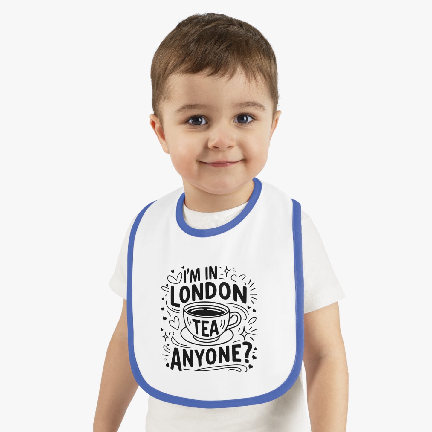 Cute Baby Bib with London Tea Design, Adorable Gift for New Parents, Infant Feeding Accessory, Fun Baby Shower Gift, Stylish Baby Apparel