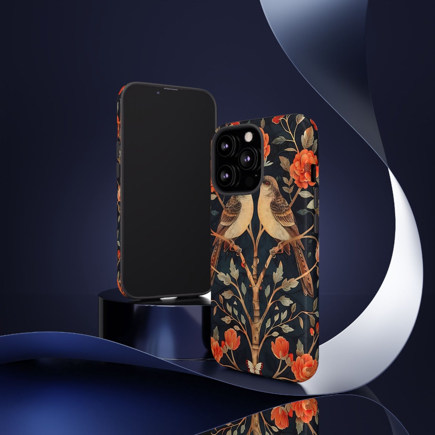 Floral Phone Case – Tough Cases with Bird Design, Unique Gift for Nature Lovers, Stylish Tech Accessory, Phone Cover, Artistic Case