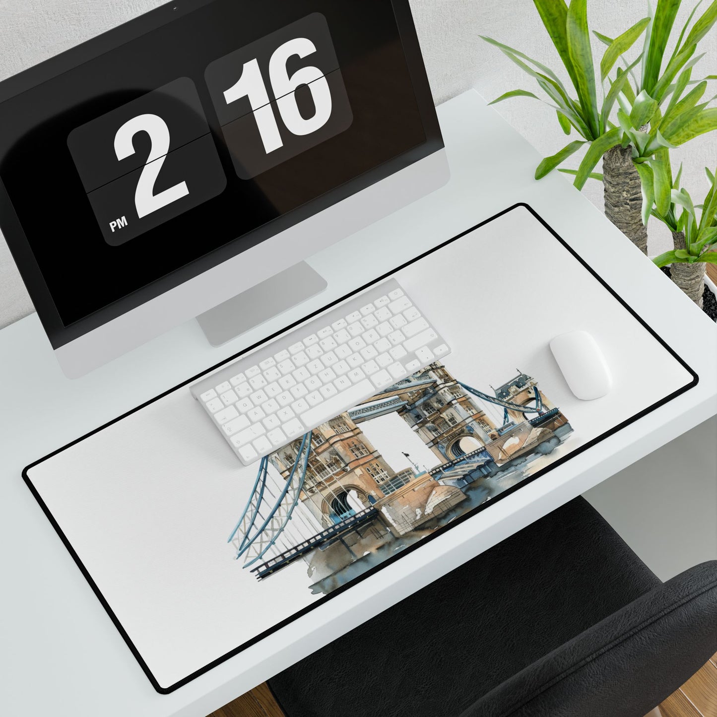 London Bridge Desk Mat, Elegant Desk Pad, Office Decor, Gift for Home Office, Unique Mouse Pad