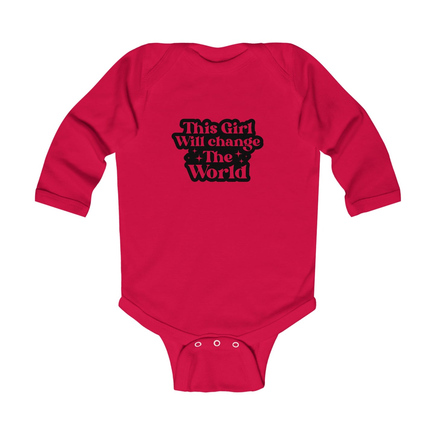 Infant Long Sleeve Bodysuit - "This Girl Will Change The World" Inspirational Baby Outfit