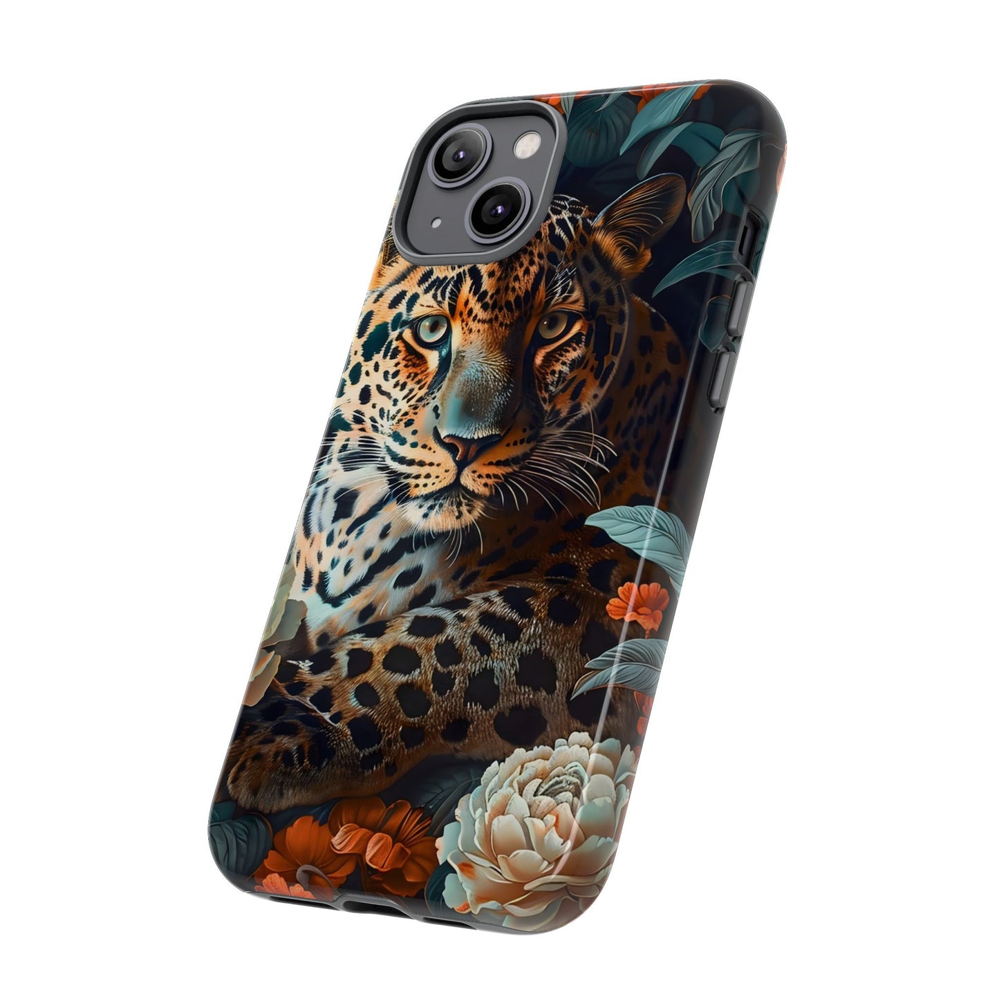 Wildlife Phone Case with Leopard Design | Tough Cases, Animal Prints, Floral Phone Cover, Gift for Nature Lovers, Unique Phone Accessories