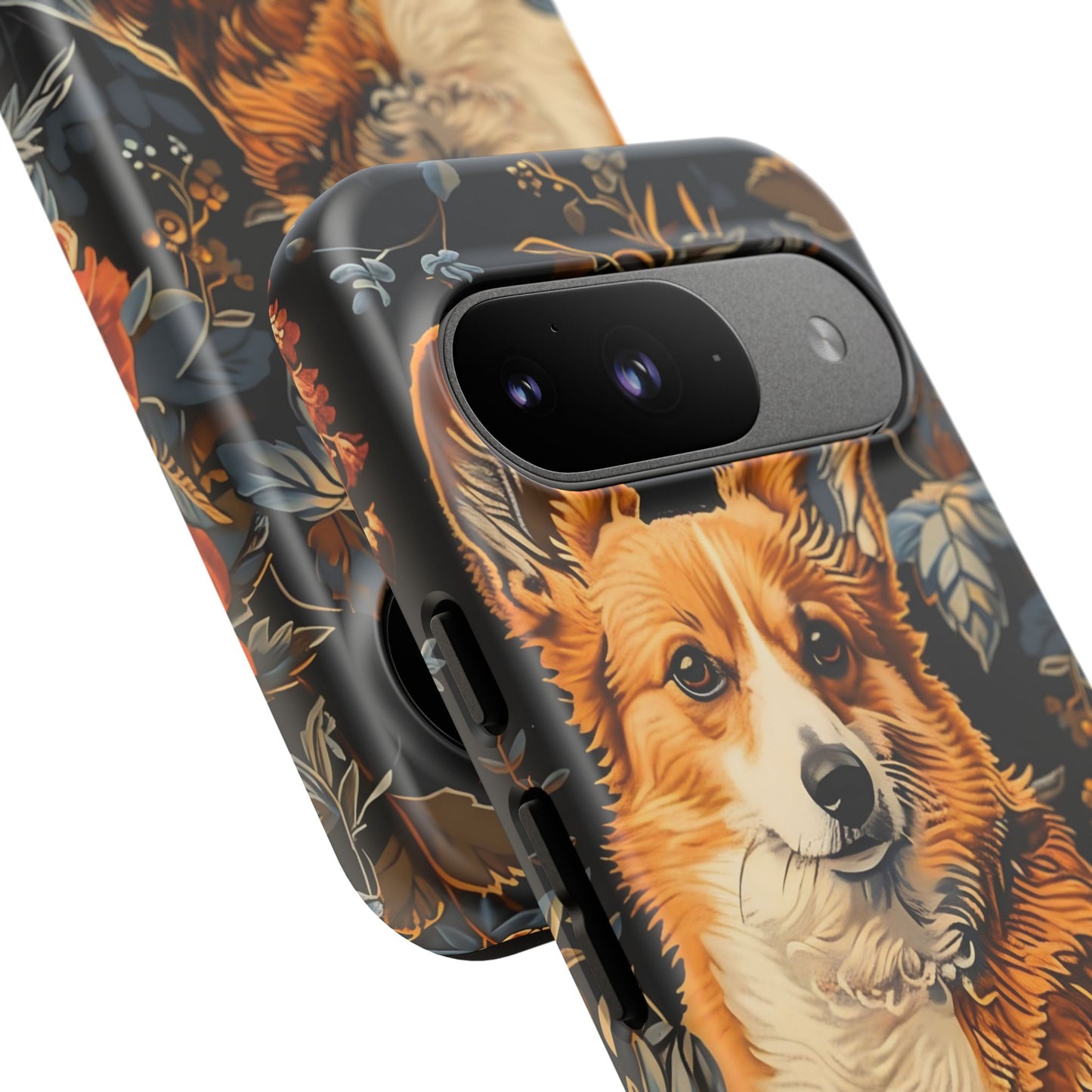 Corgi Floral Phone Case - Tough Cases for Dog Lovers, Cute Pet Accessories, Gift for Dog Owners, Floral Design, Personalized Tech Cover