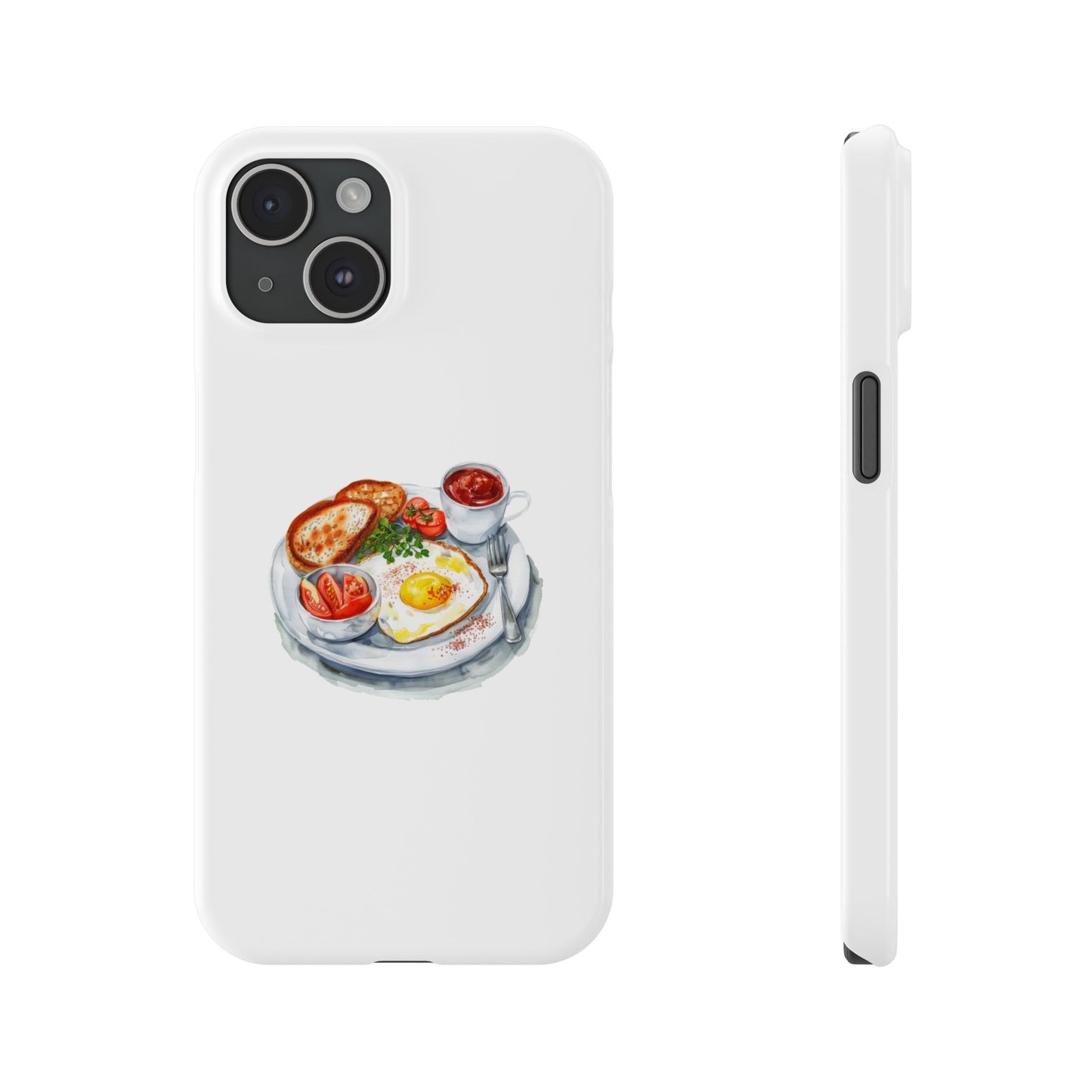 Breakfast Lover Slim Phone Cases, Cute Food Phone Accessories, Coffee Morning Aesthetic, Gift for Foodies, Kitchen Decor Cases