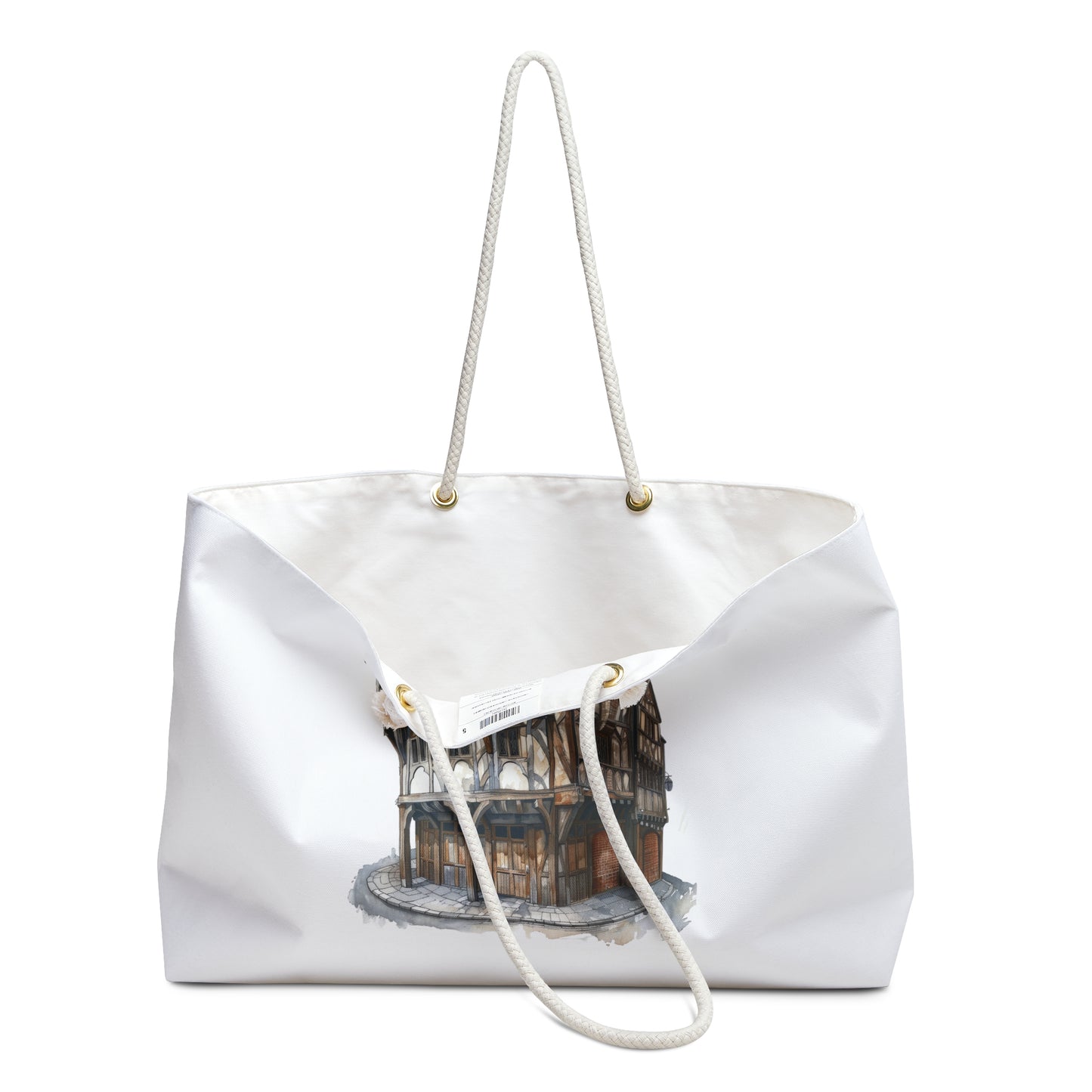 Charming Weekender Bag with Vintage Architecture Design, Travel Tote, Overnight Bag, Gift for Travelers, Handbag for Getaways