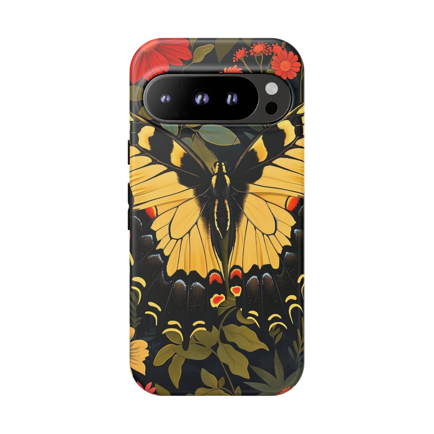 Butterfly Floral Phone Case, Tough Cases with Vibrant Design, Protective Cover for Nature Lovers, Gift for Her