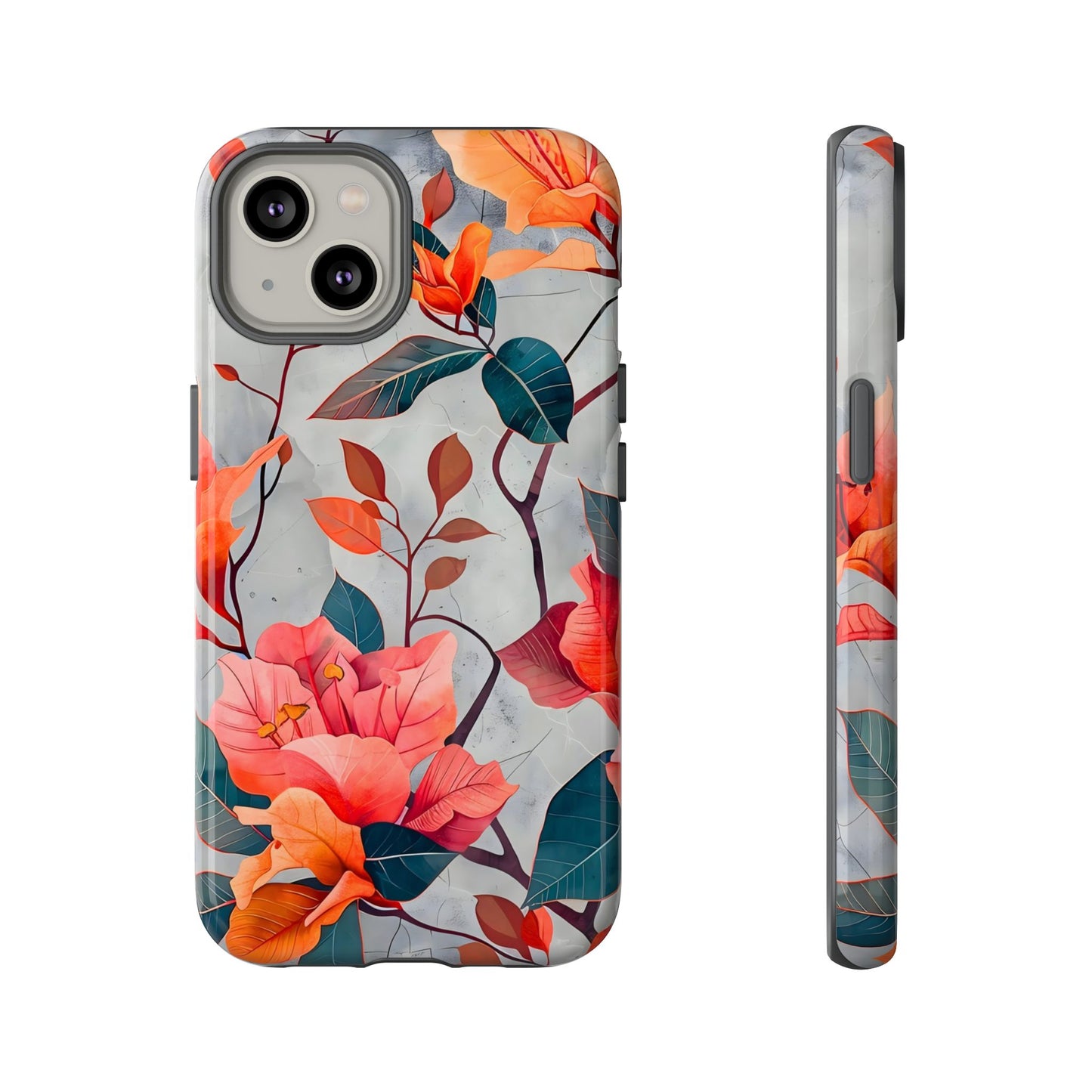 Floral Phone Case, Tough Cases, Flower Power, Gift for Her, Decorative Phone Cover, Trendy Accessories, Everyday Style