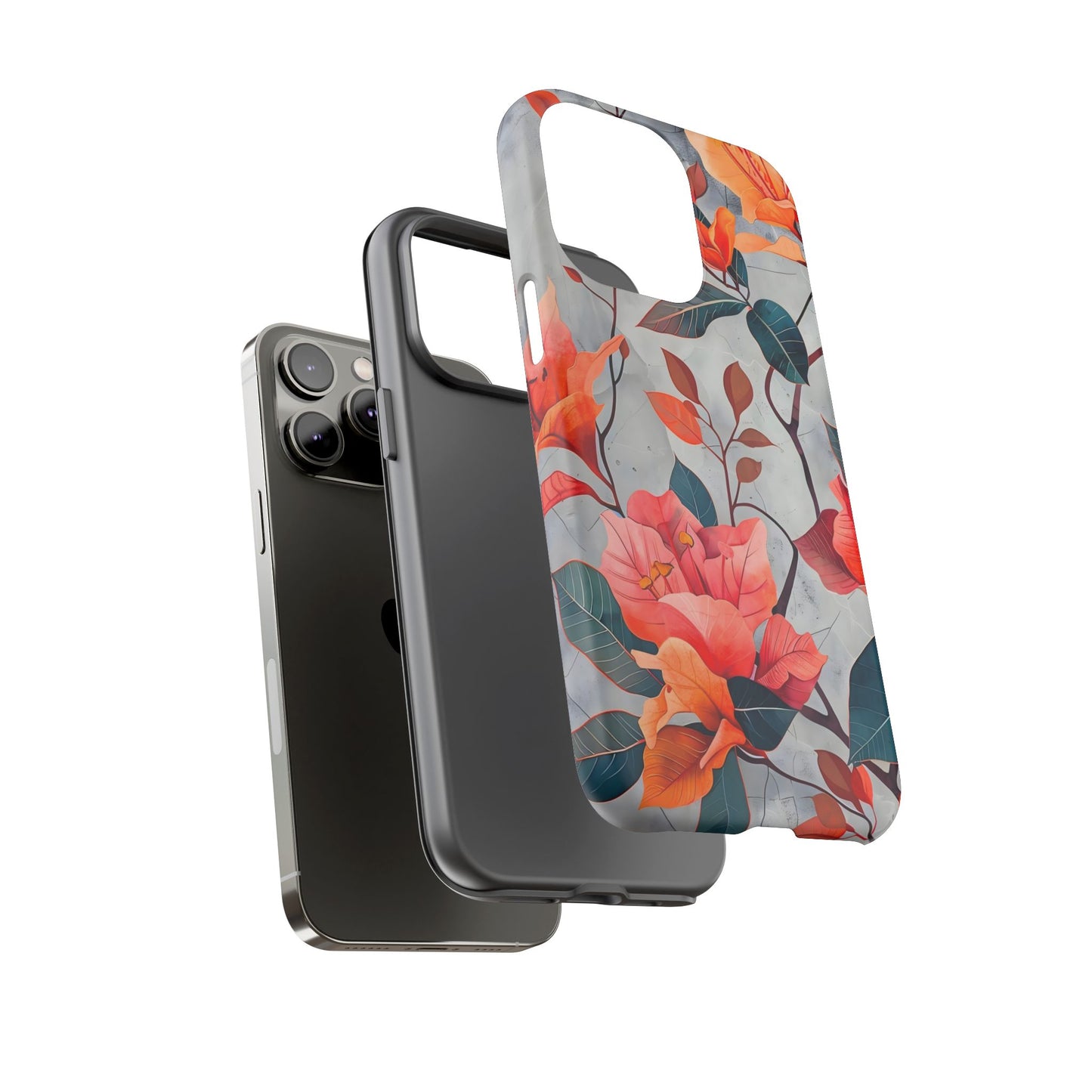 Floral Phone Case, Tough Cases, Flower Power, Gift for Her, Decorative Phone Cover, Trendy Accessories, Everyday Style
