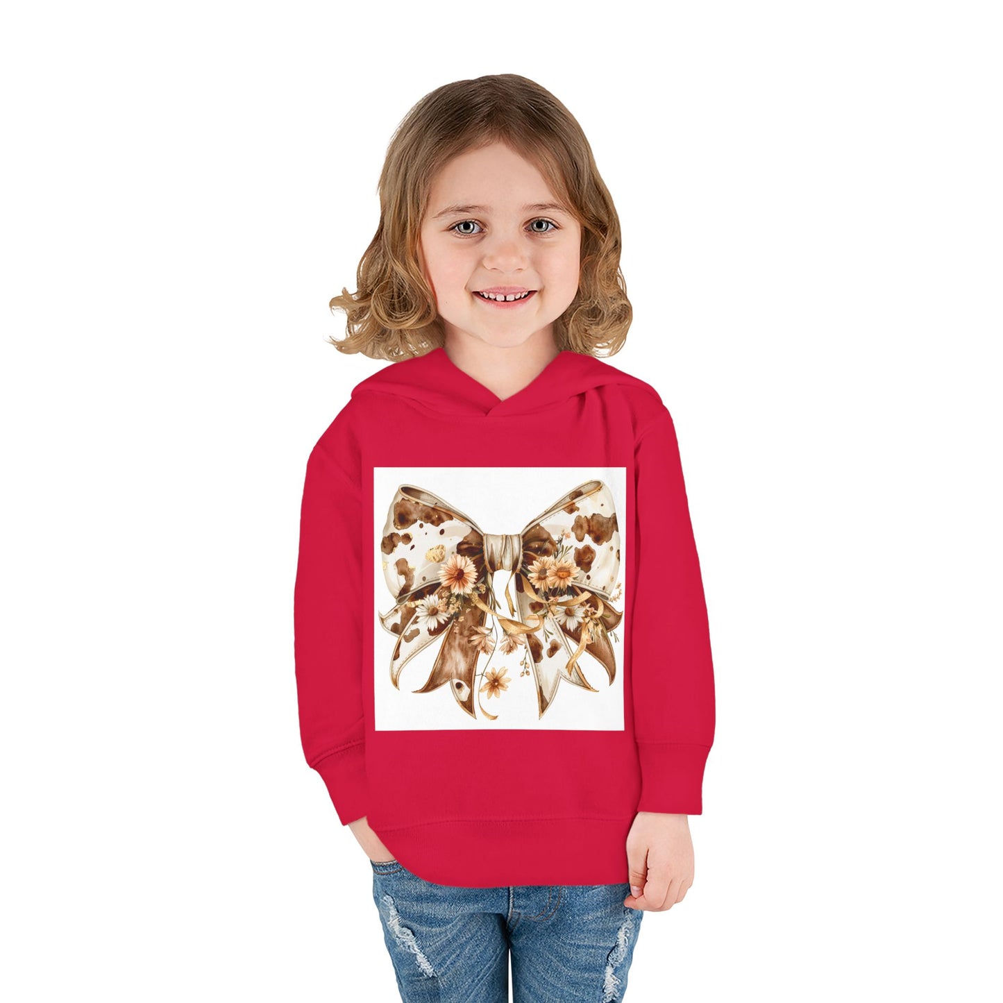 Toddler Floral Bow Fleece Hoodie - Cute & Cozy Kids Pullover