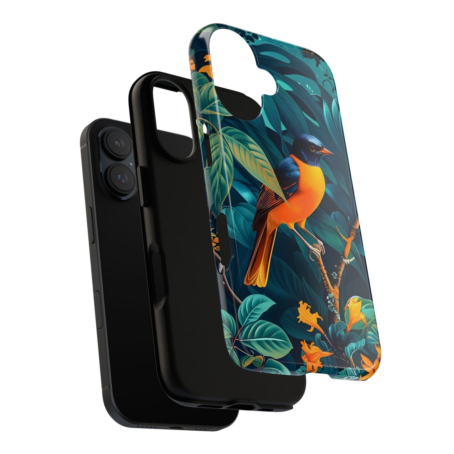 Tough Cases: Vibrant Bird Phone Case, Nature Lover Gift, Eco-Friendly Cover, Floral Design, Spring Decor
