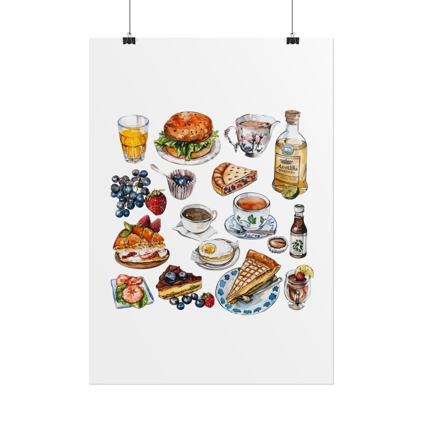 Foodie Wall Art Print, Kitchen Decor, Gourmet Food Poster, Culinary Art for Food Lovers, Cafe Aesthetic Home Decor