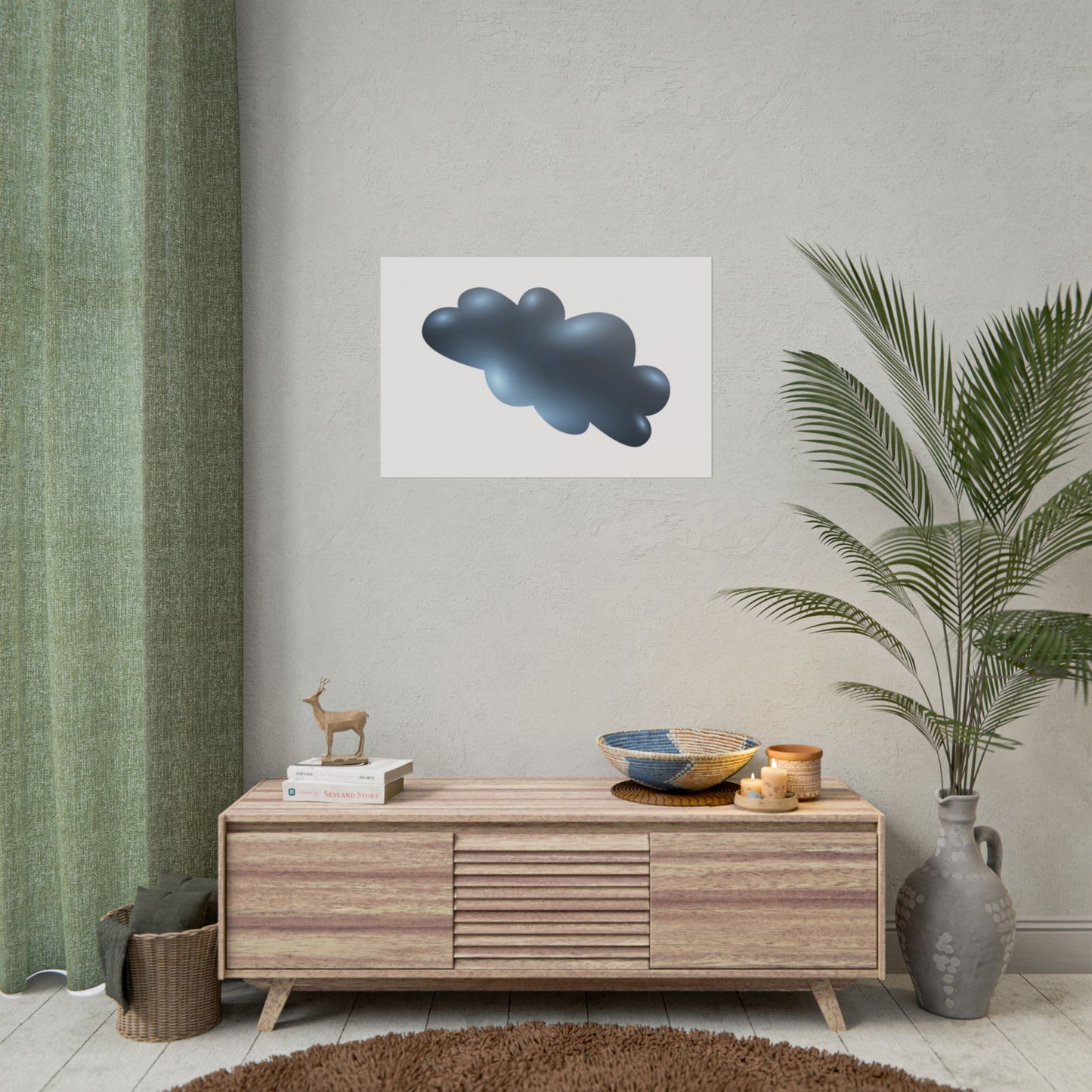 Cloud Art Print, Modern Decor, Minimalist Wall Art, Home Office Decor, Unique Gift, Aesthetic Poster