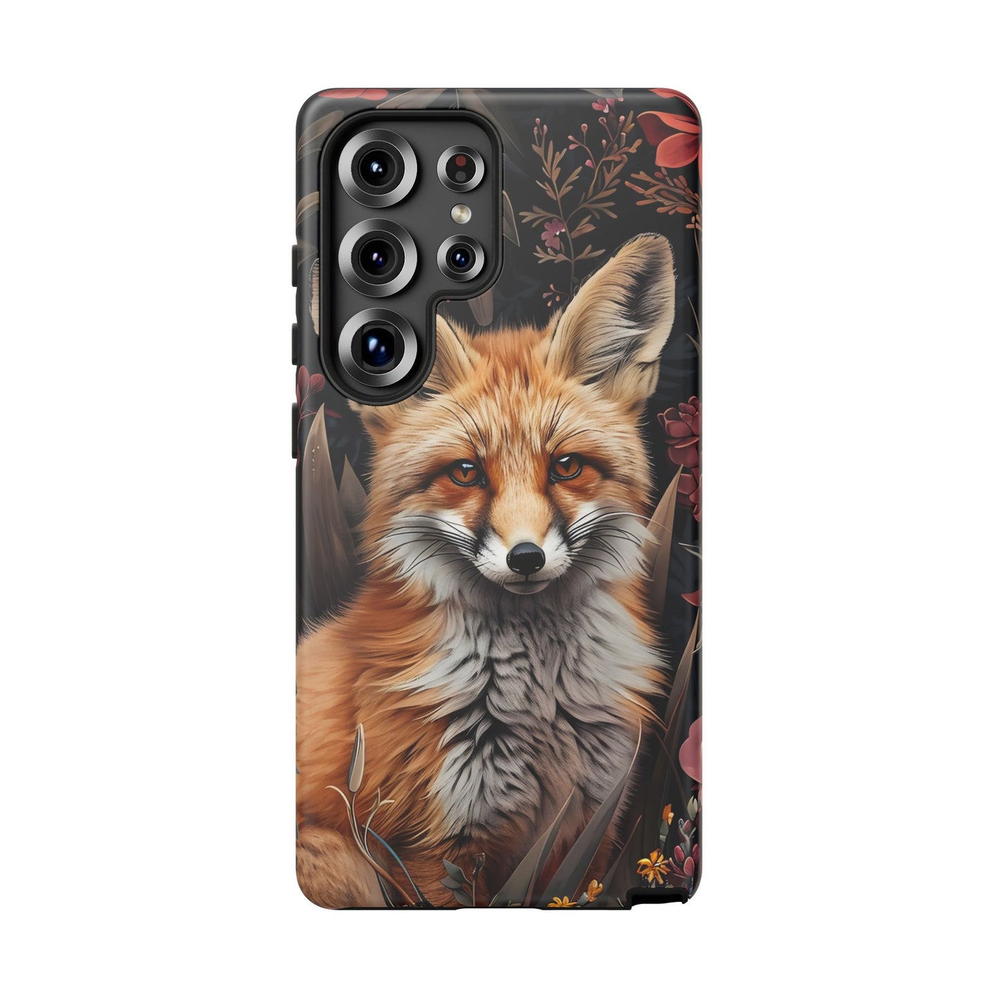 Fox Floral Phone Case, Tough Cases for Animal Lovers, Nature Themed Gift, Cute Phone Cover, Wild Fox Protector