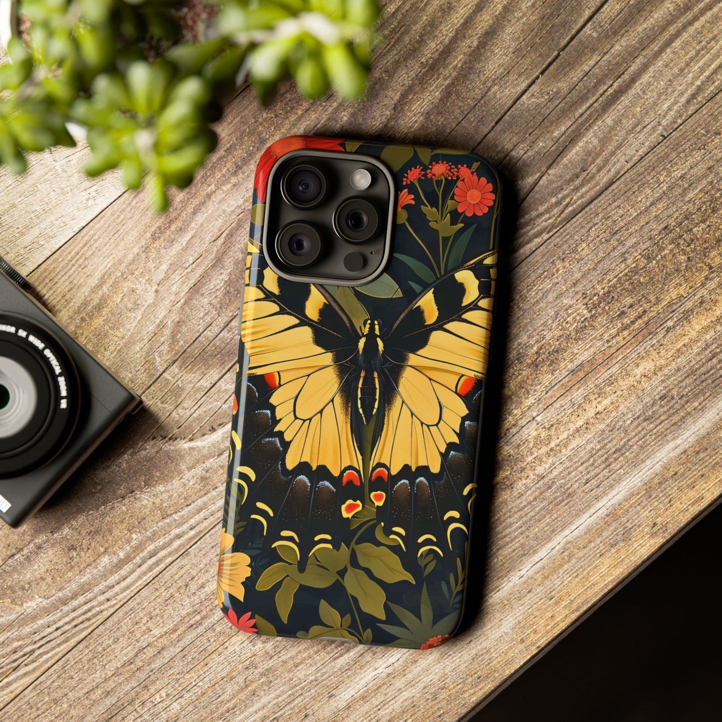 Butterfly Floral Phone Case, Tough Cases with Vibrant Design, Protective Cover for Nature Lovers, Gift for Her