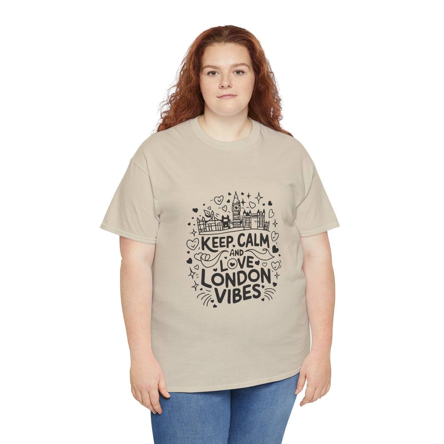 Unisex Heavy Cotton Tee - Keep Calm and love London Vibes