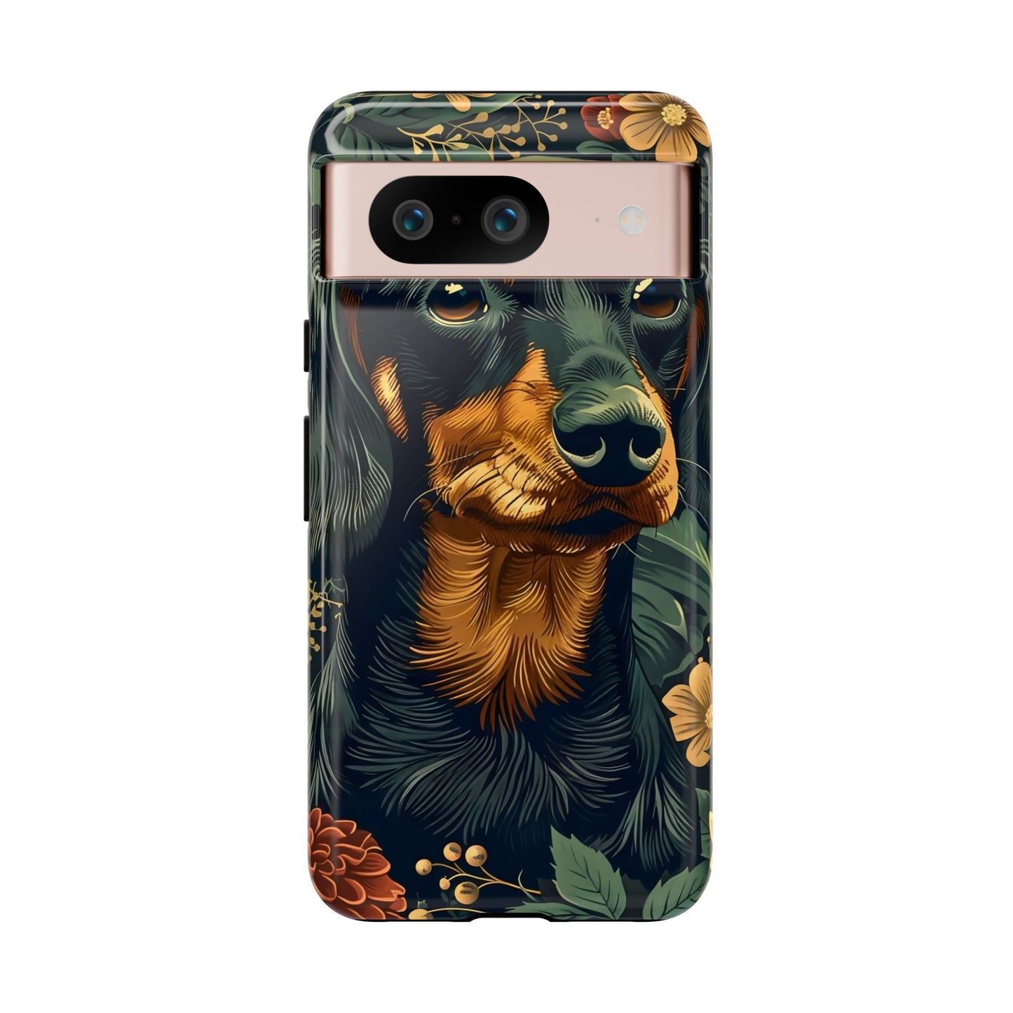 Dachshund Phone Case, Floral Pet Phone Cover, Dog Lover Gift, Tough Phone Case, Custom Dachshund Design, Unique Dog Owner Accessory