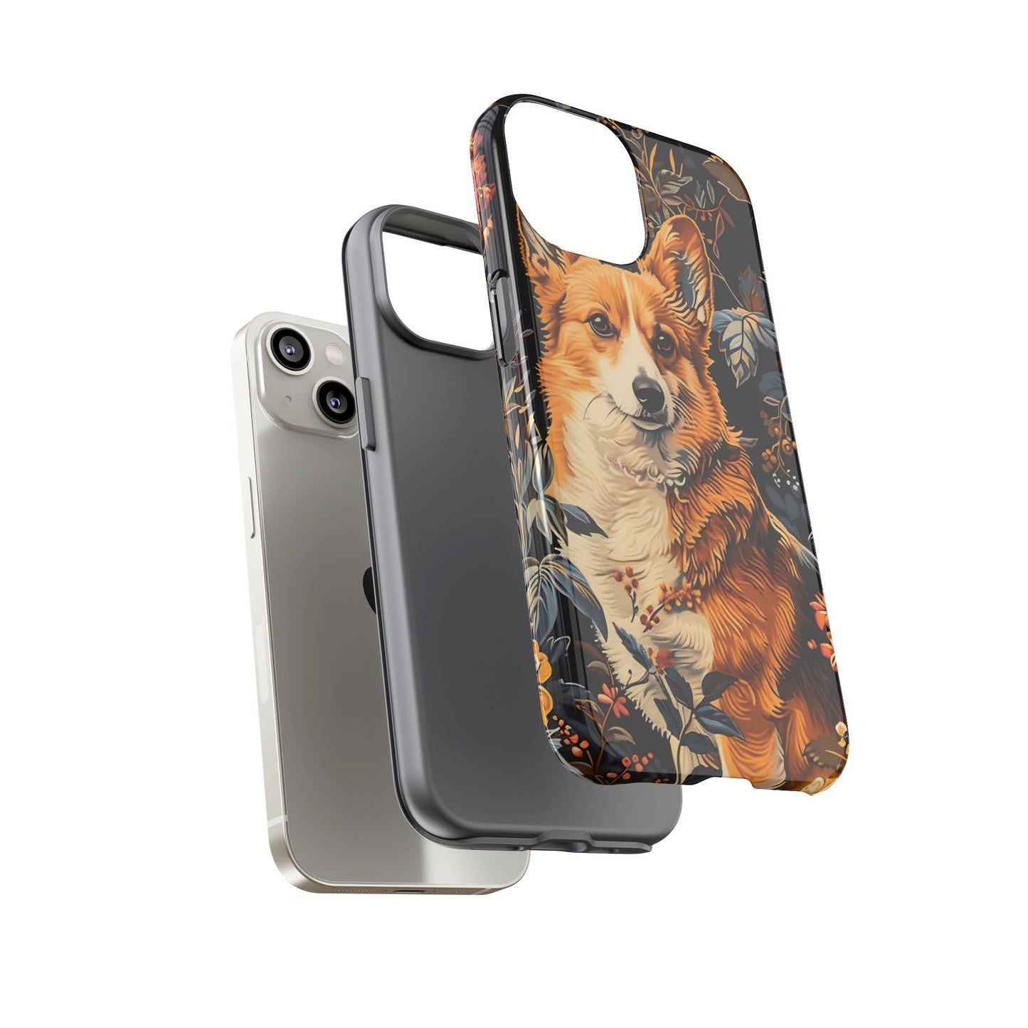 Corgi Floral Phone Case - Tough Cases for Dog Lovers, Cute Pet Accessories, Gift for Dog Owners, Floral Design, Personalized Tech Cover