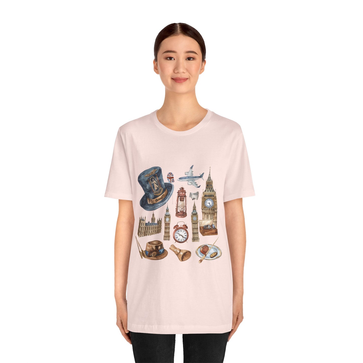 Unisex Jersey Short Sleeve Tee - Nostalgic England: Vintage Symbols & Icons