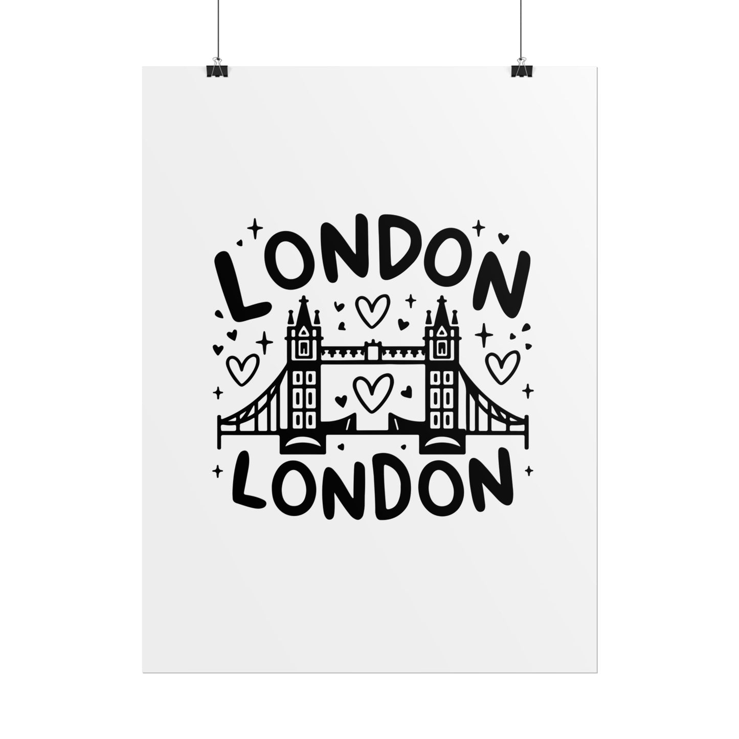 Charming London Rolled Poster for Home Decor, Wall Art, Travel Gift, Office Wall Decor, London Themed Decoration