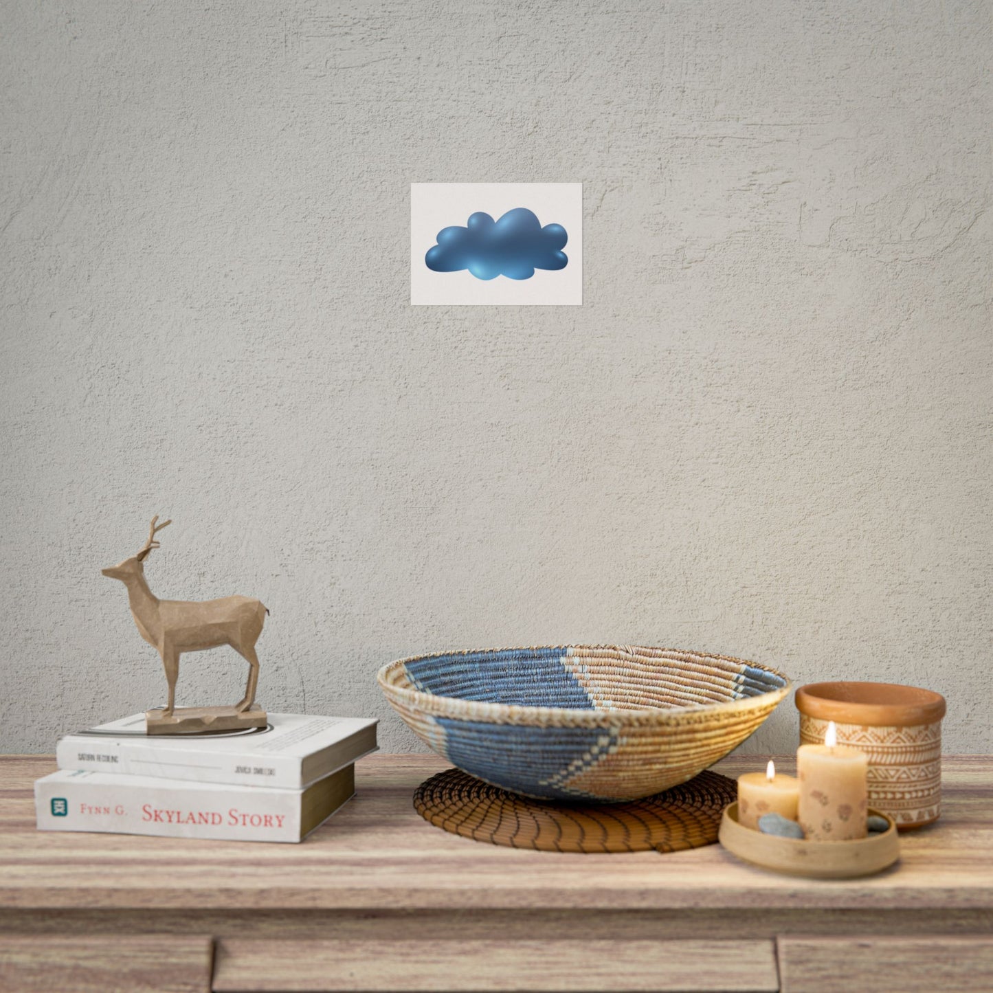 Blue Cloud Art Print, Minimalist Wall Decor, Kids Room Wall Art, Nursery Poster, Aesthetic Home Decor, Modern Art Print