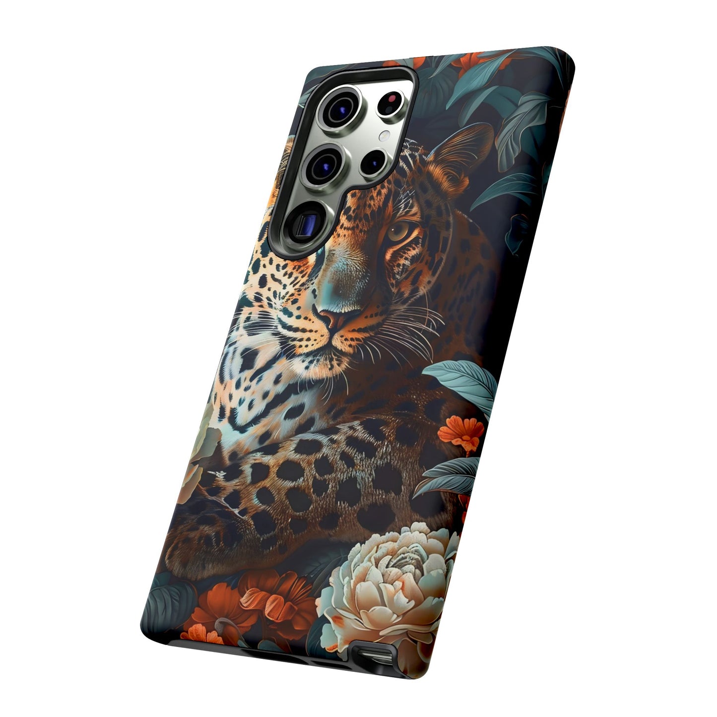 Wildlife Phone Case with Leopard Design | Tough Cases, Animal Prints, Floral Phone Cover, Gift for Nature Lovers, Unique Phone Accessories