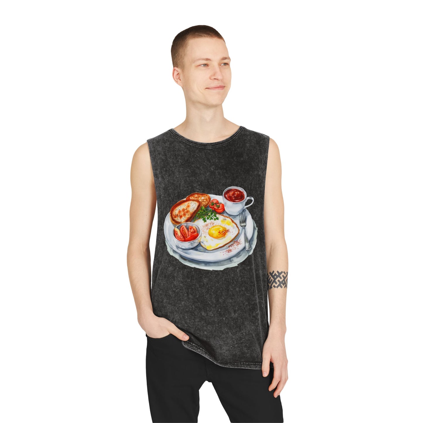 Unisex Stonewash Tank Top - British Food - Savory Classics and Traditional Delights