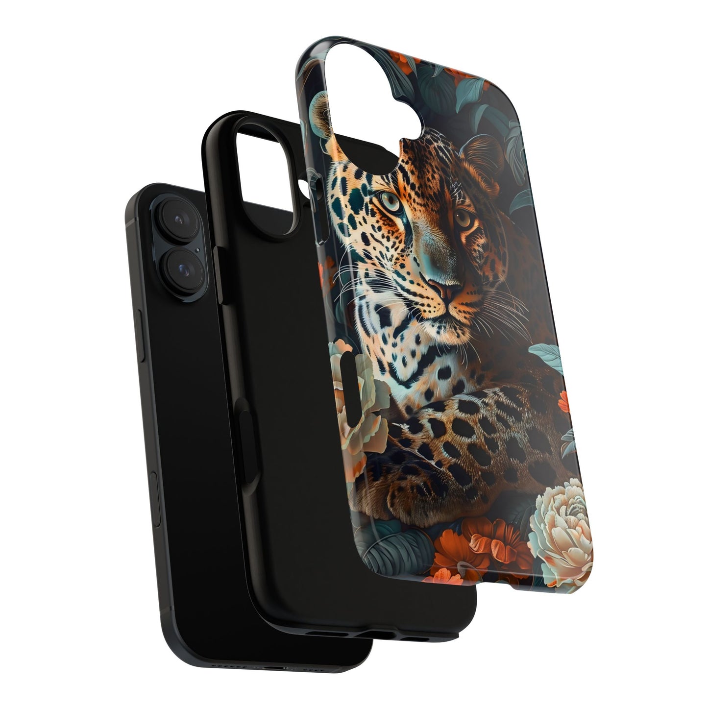 Wildlife Phone Case with Leopard Design | Tough Cases, Animal Prints, Floral Phone Cover, Gift for Nature Lovers, Unique Phone Accessories