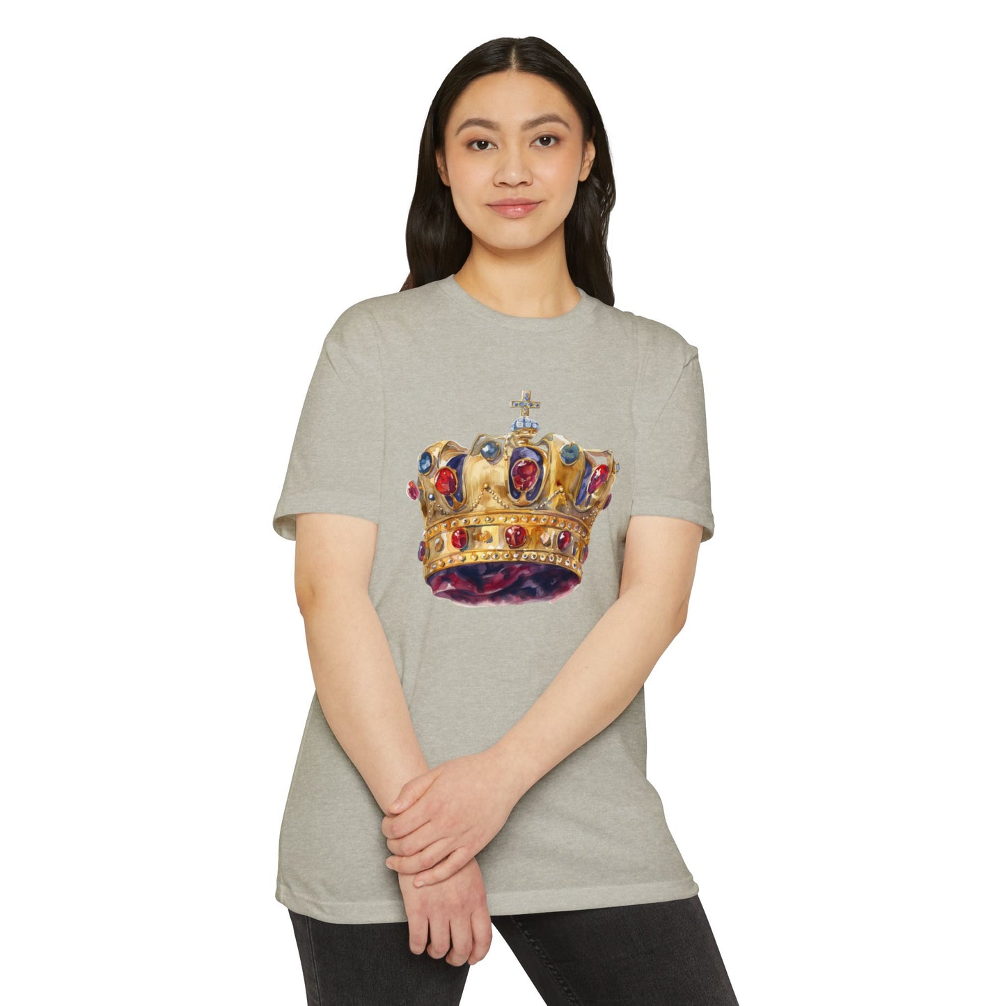 Unisex CVC Jersey T-shirt - British Royal Crown Design - Iconic Symbol of Monarchy
