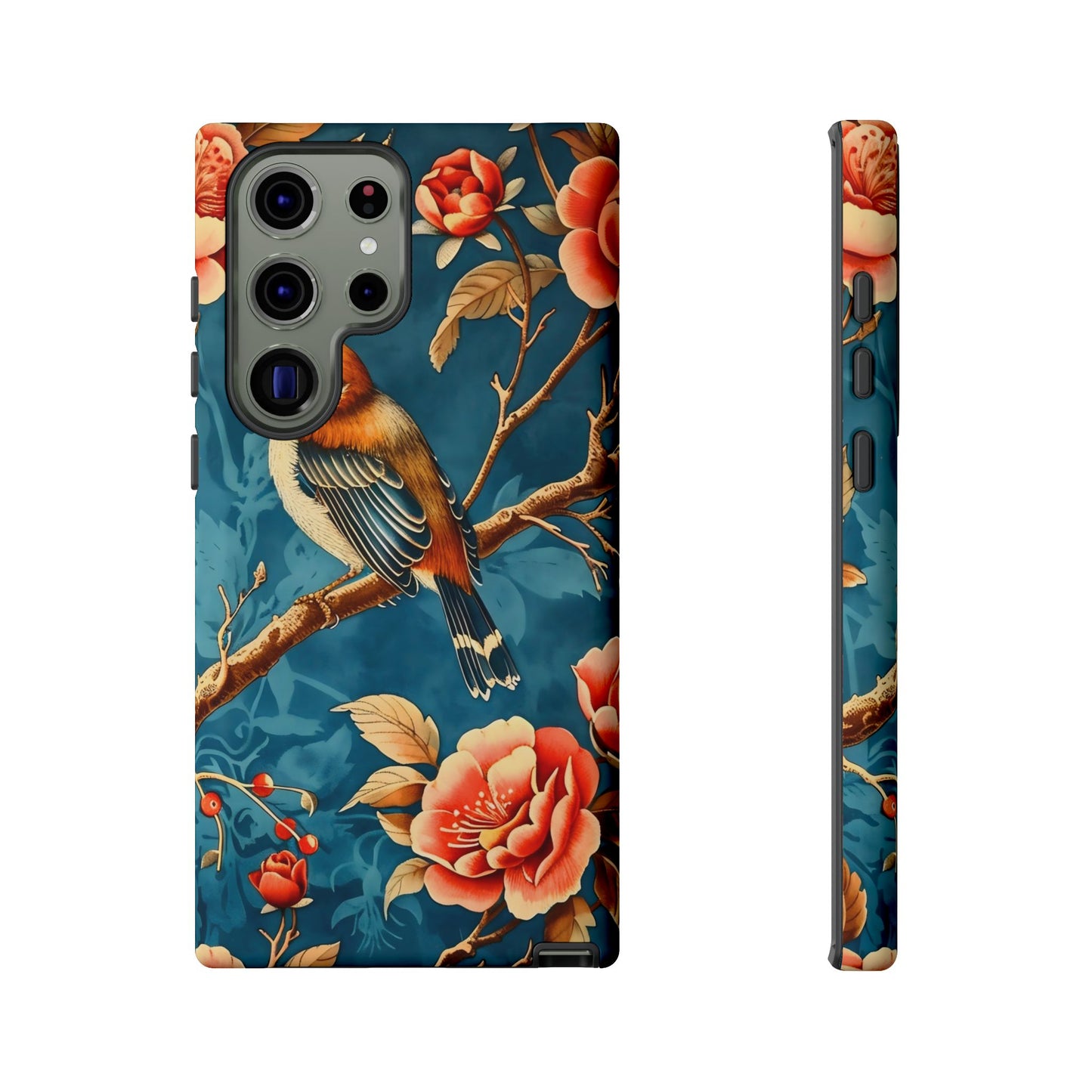 Bird & Floral Phone Case, Tough Cases for Nature Lovers, Gift for Her, Customizable Design, Vibrant Tech Accessories