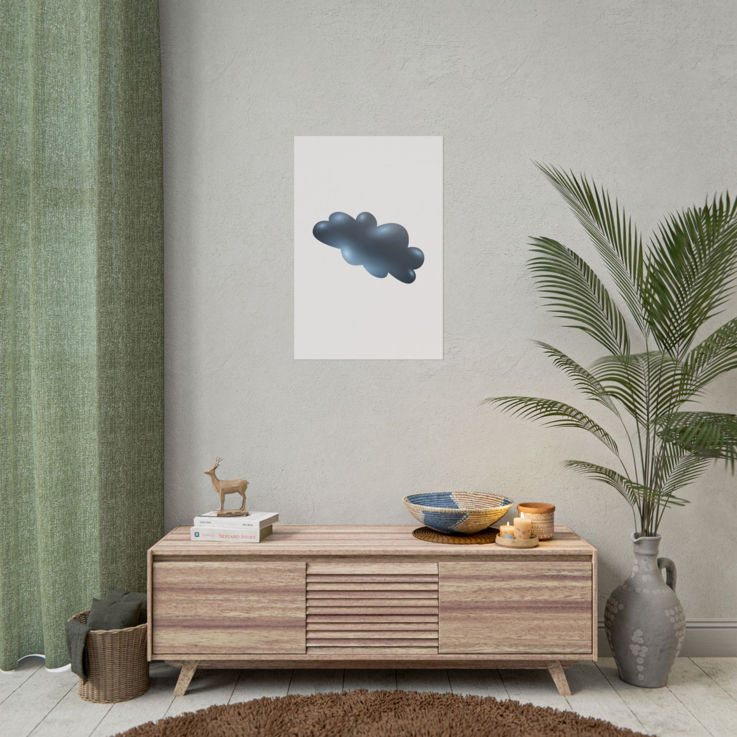 Cloud Art Print, Modern Decor, Minimalist Wall Art, Home Office Decor, Unique Gift, Aesthetic Poster