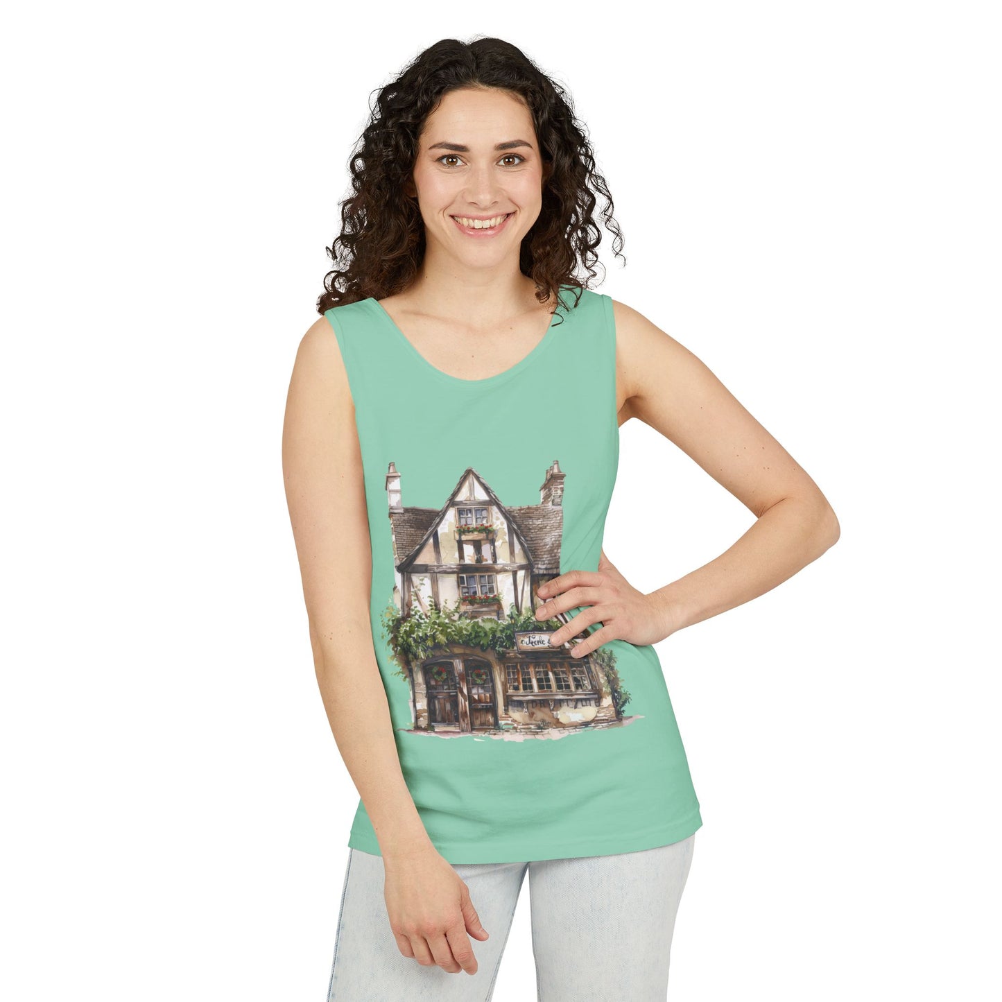 Unisex Garment-Dyed Tank Top - Charming British House
