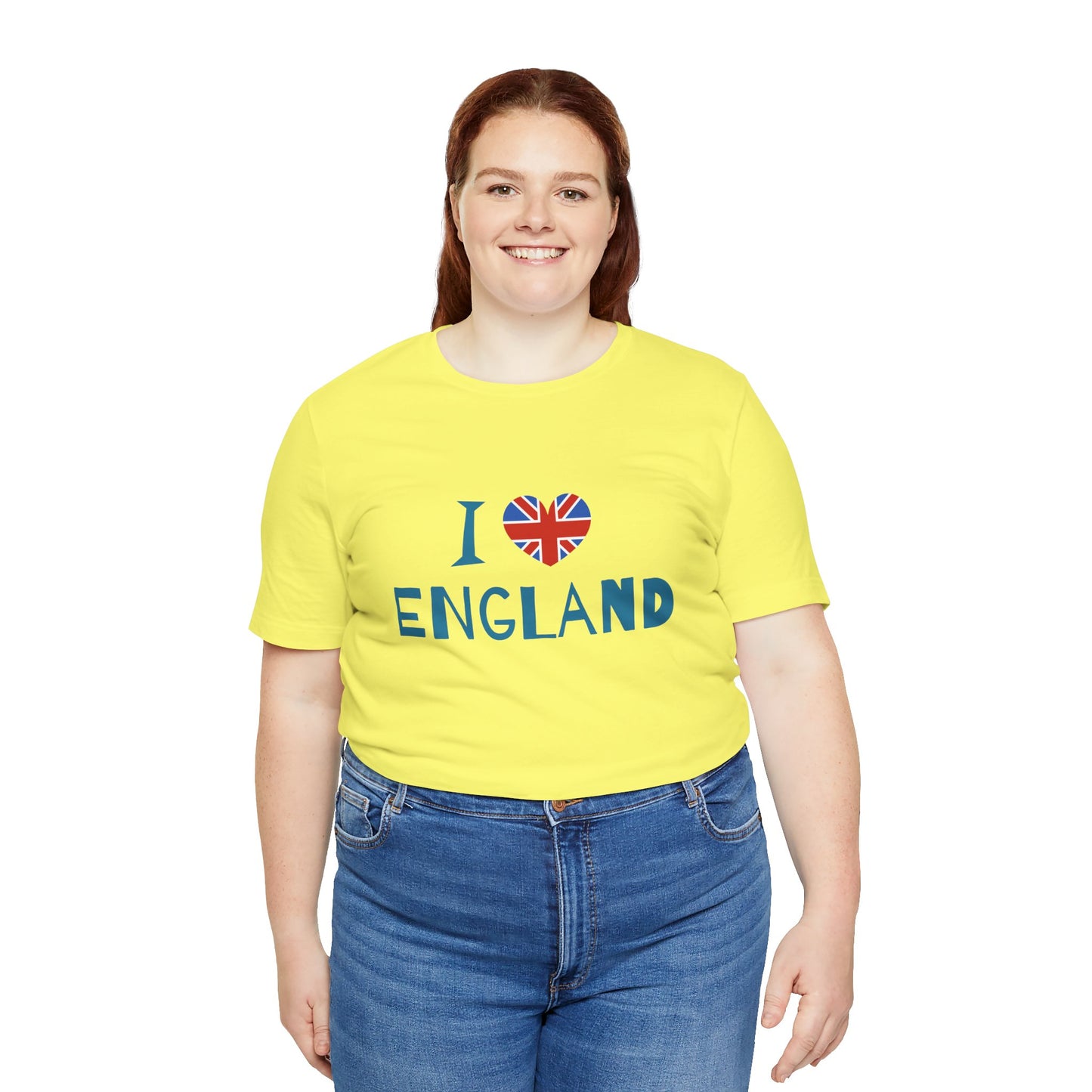 Unisex Jersey Short Sleeve Tee - I Love England - Union Jack Heart Design