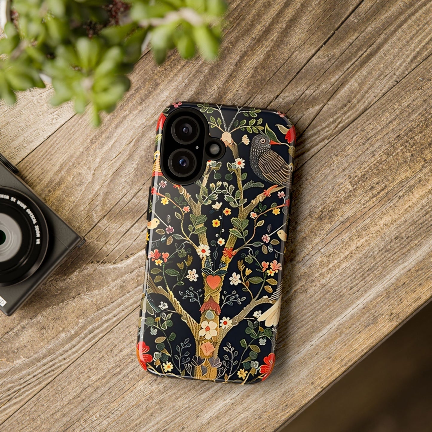 Floral Phone Case with Vibrant Tree Design, Tough Phone Cover, Unique Floral Pattern, Eco-Friendly Phone Accessories, Gift for Nature Lovers