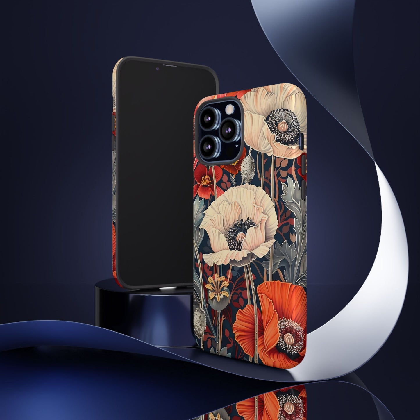 Floral iPhone Case, Tough Phone Cover, Artistic Protection, Flower Design, Unique Gift for Her, Phone Accessory, Trendy Tech