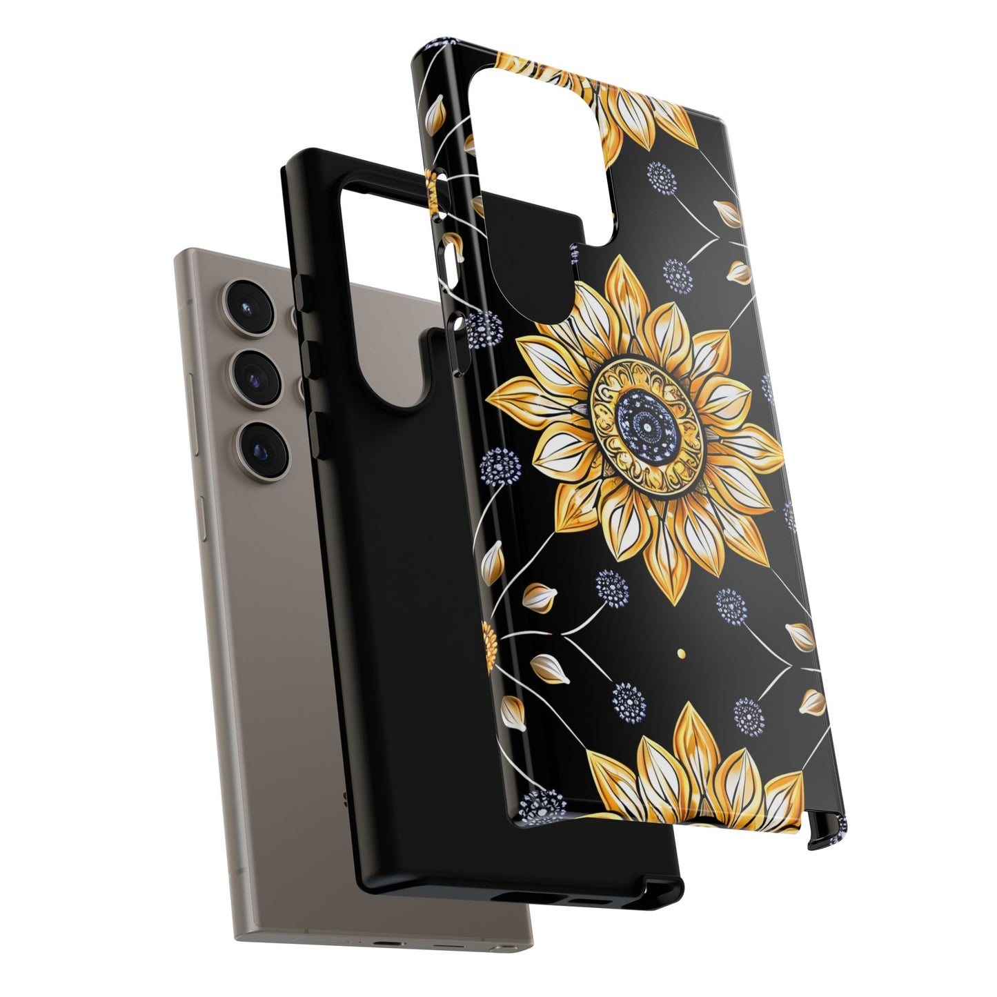 Floral Phone Case with Mandala Design, Tough Cases for iPhone & Samsung, Boho Style, Gift for Her, Unique Accessories
