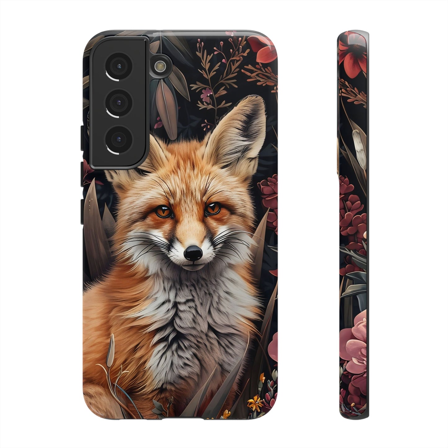 Fox Floral Phone Case, Tough Cases for Animal Lovers, Nature Themed Gift, Cute Phone Cover, Wild Fox Protector