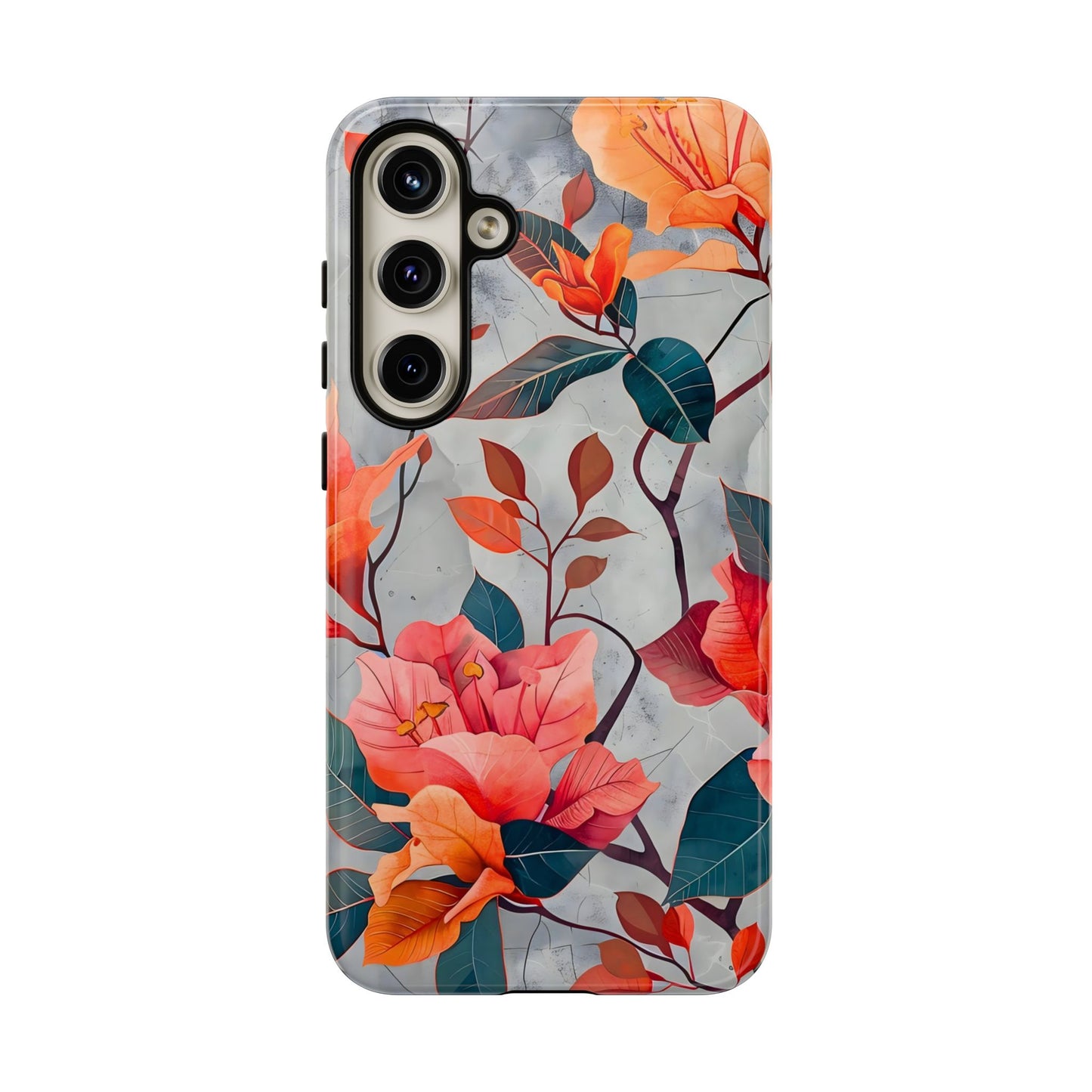 Floral Phone Case, Tough Cases, Flower Power, Gift for Her, Decorative Phone Cover, Trendy Accessories, Everyday Style